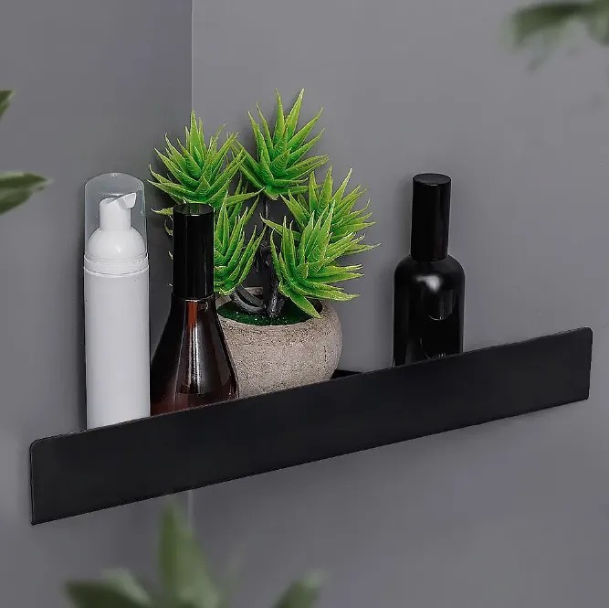 REA badeværelseshylde til bruser SF07-B Sort, 28,5x14,5x4cm