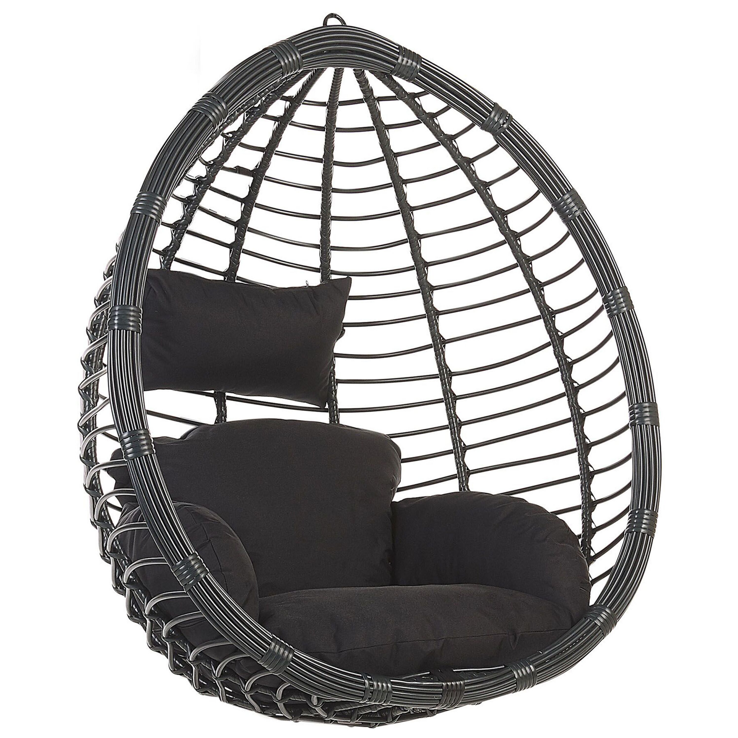 Hængestol TOLLO PE-rattan Sort