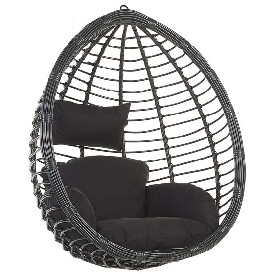Hængestol TOLLO PE-rattan Sort