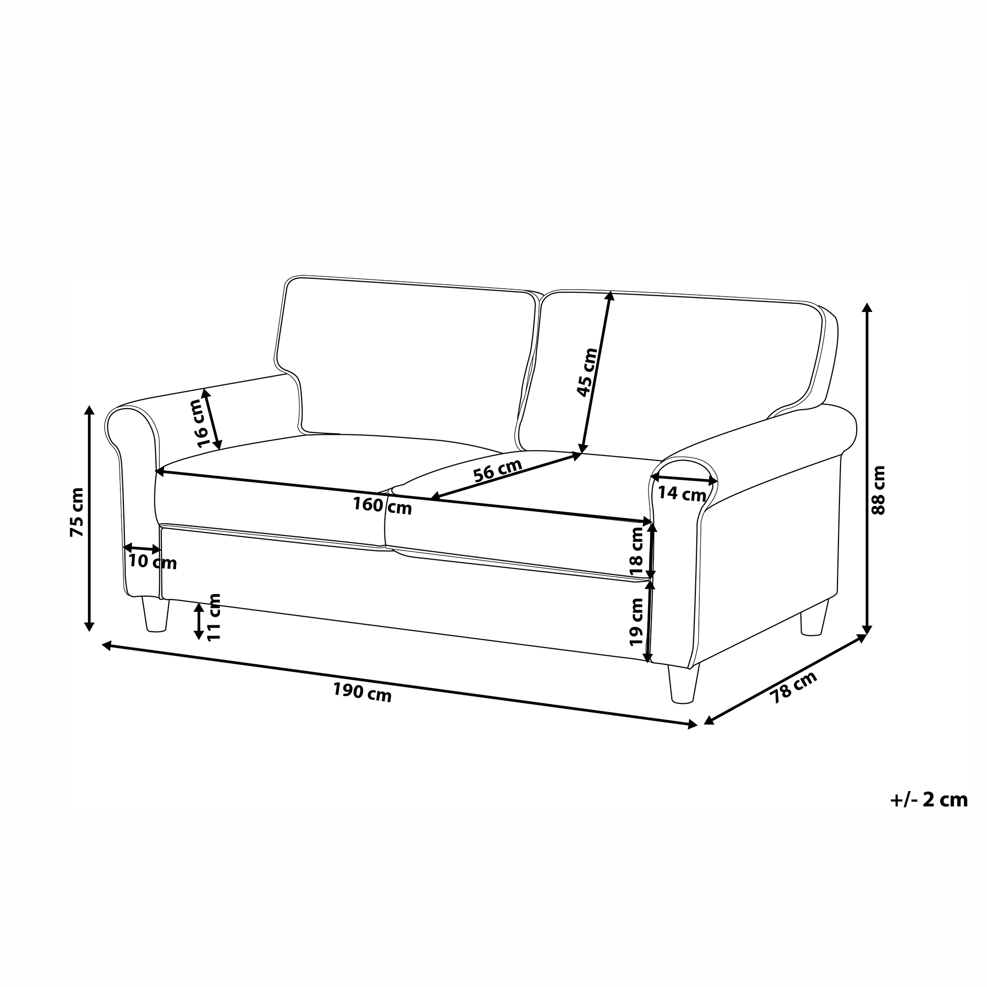 Sofa 3 personers RONNEBY Beige