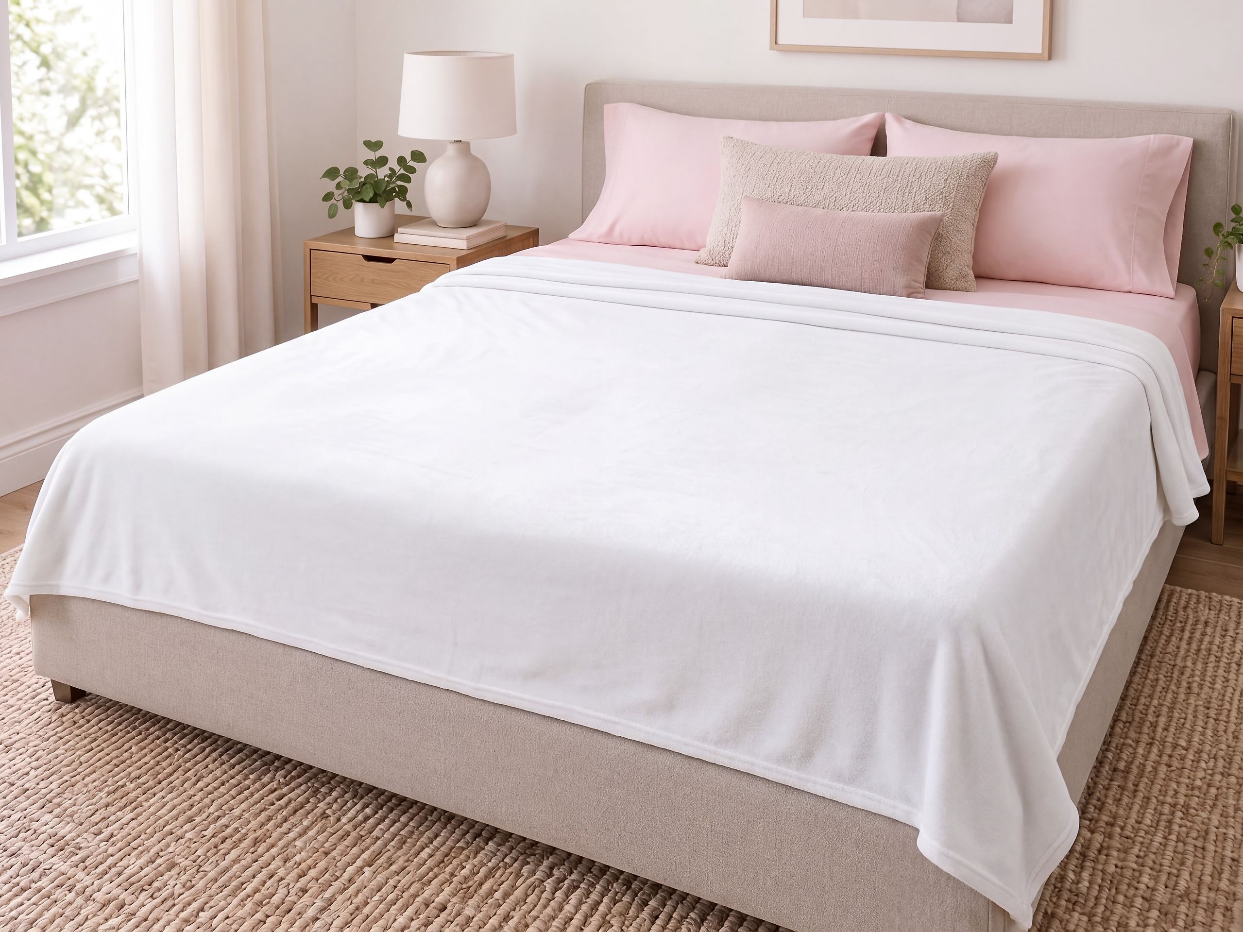 Dynebetræk RHEA 120 x 180 cm Polyester Hvid