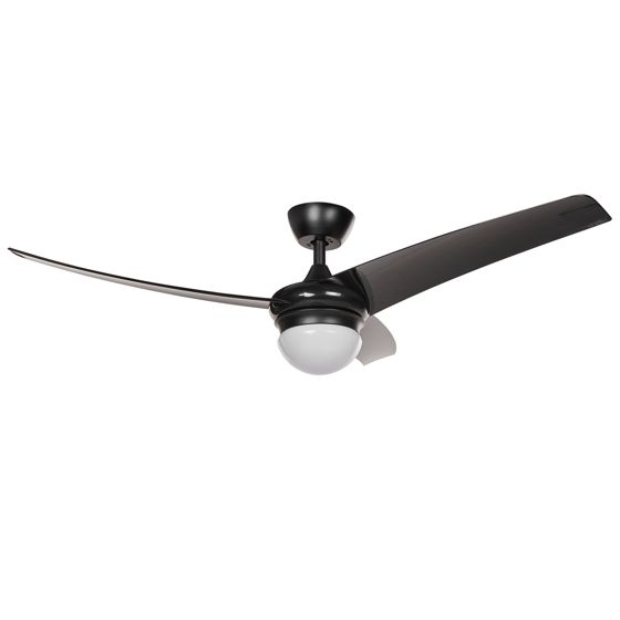 Ventilator med lys JIBOA Med fjernbetjening Sort