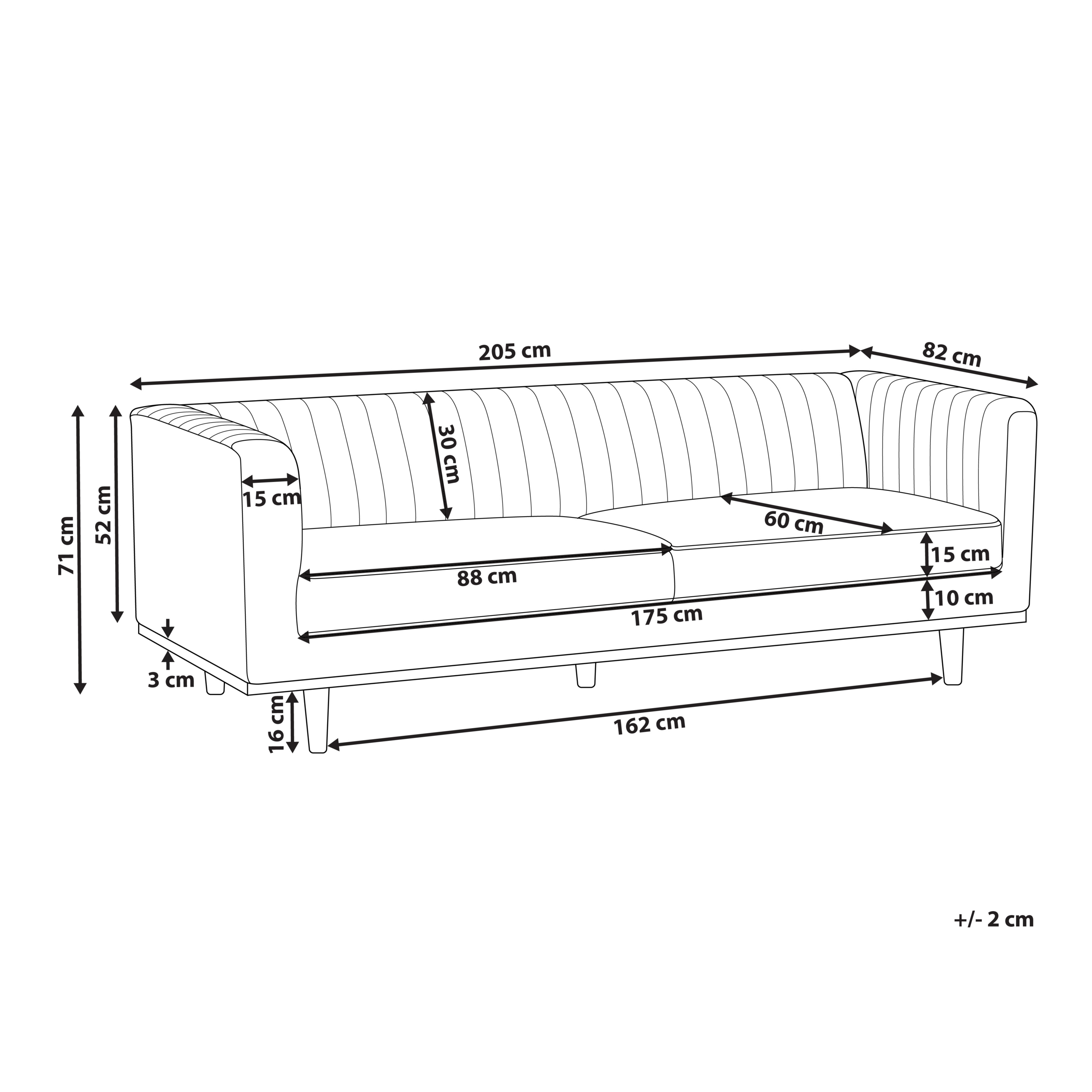 Sofa 3 personers SKAULE Beige