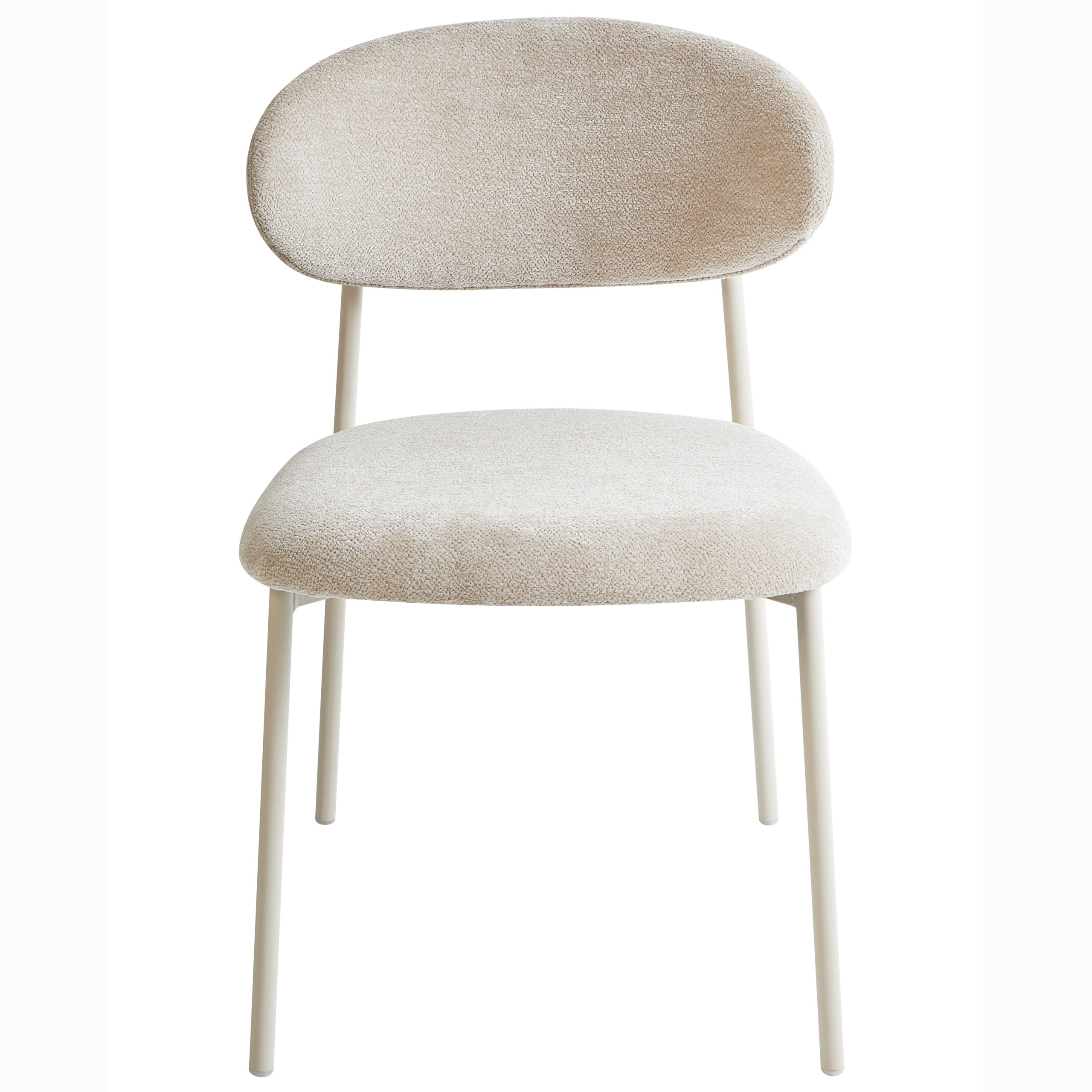 Sæt med 2 spisebordsstole COWLEY Chenille Lys Beige