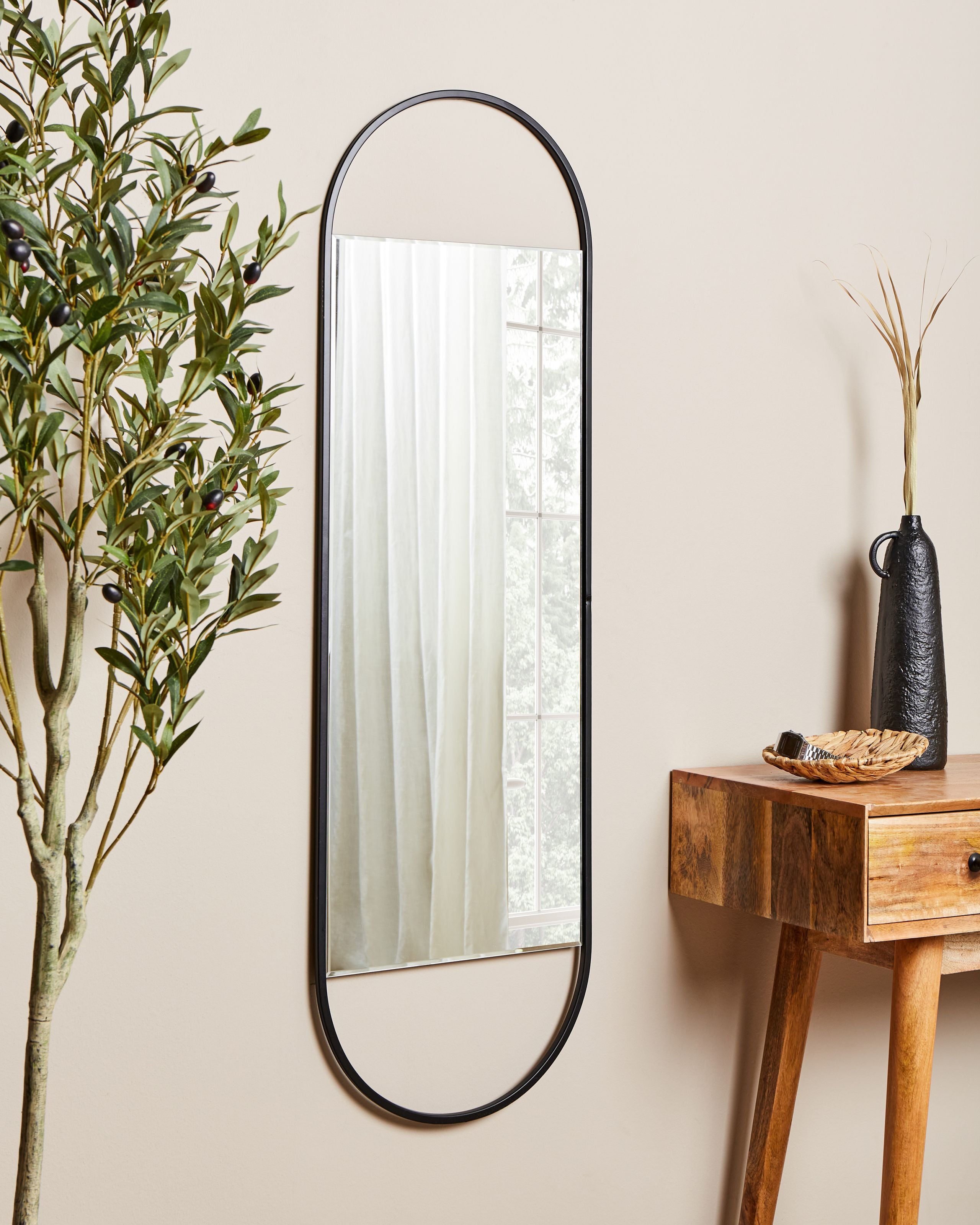 Vægspejl VALLERY 40 cm 120 cm Metal Sort
