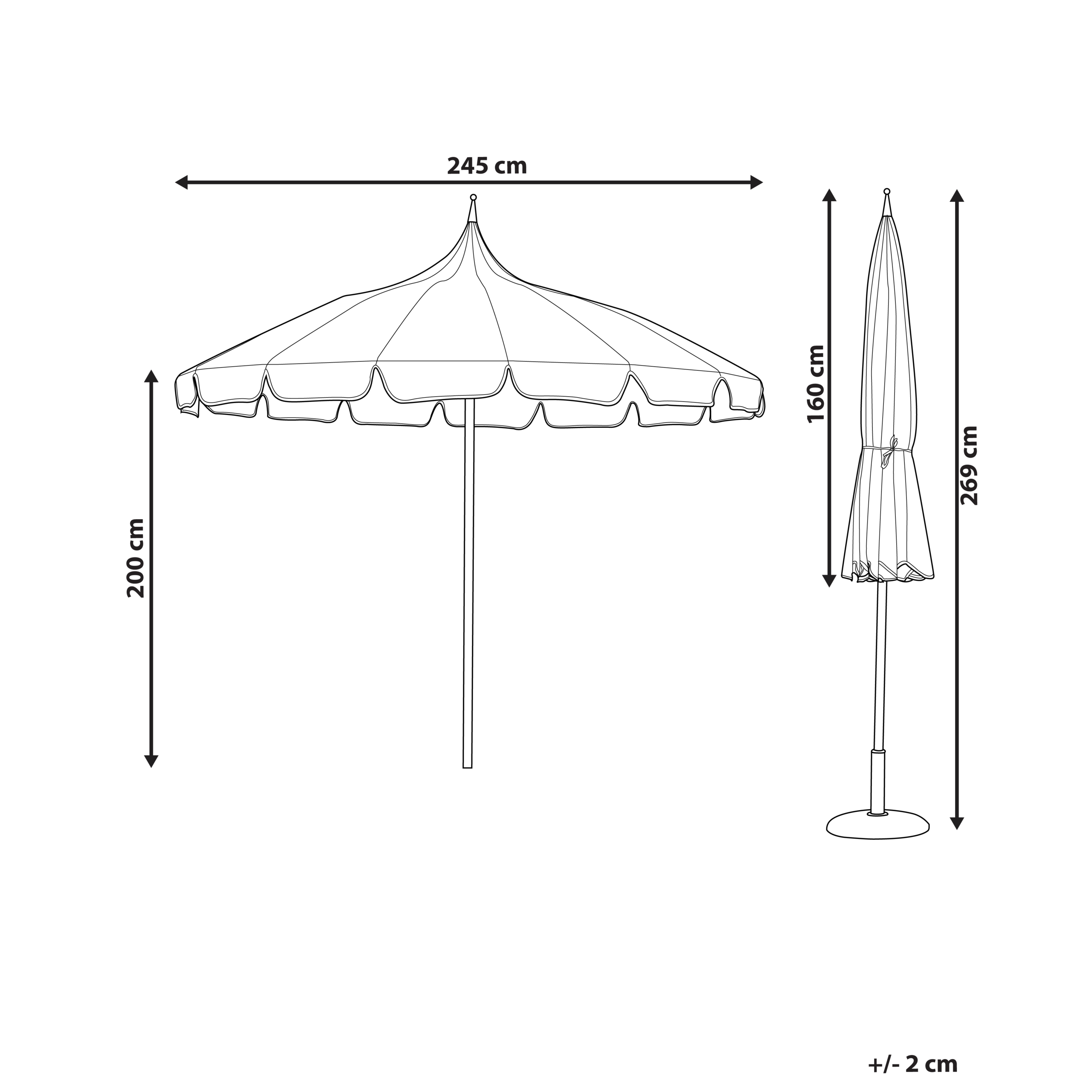 Haveparasol 245 cm MINOA Hvid/blå