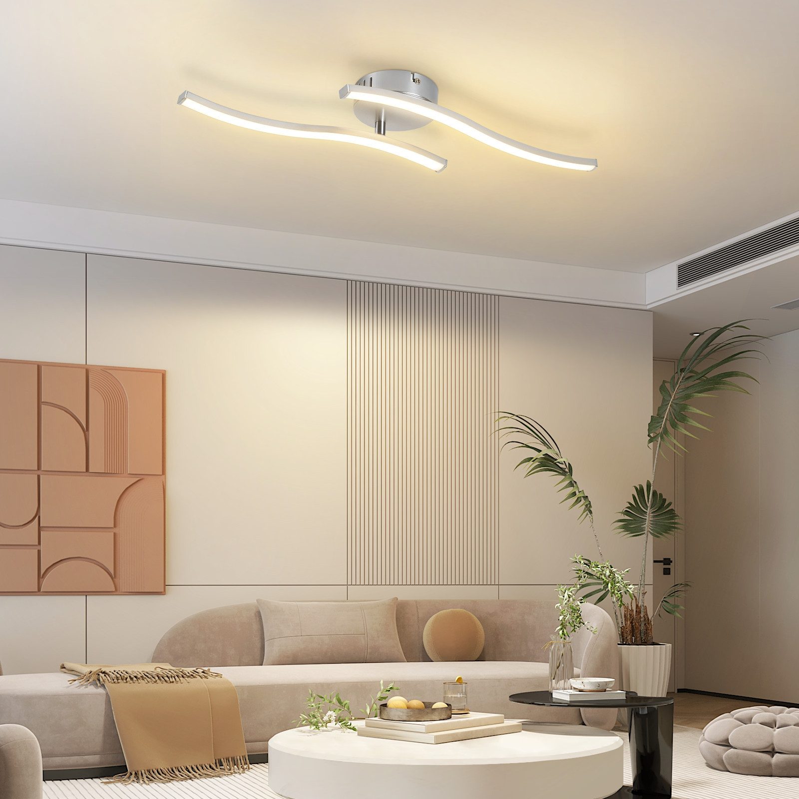 NETTLIFE LED loftlampe 12W moderne bølgeformet 3000K varmt hvidt lys stue soveværelse køkken entré