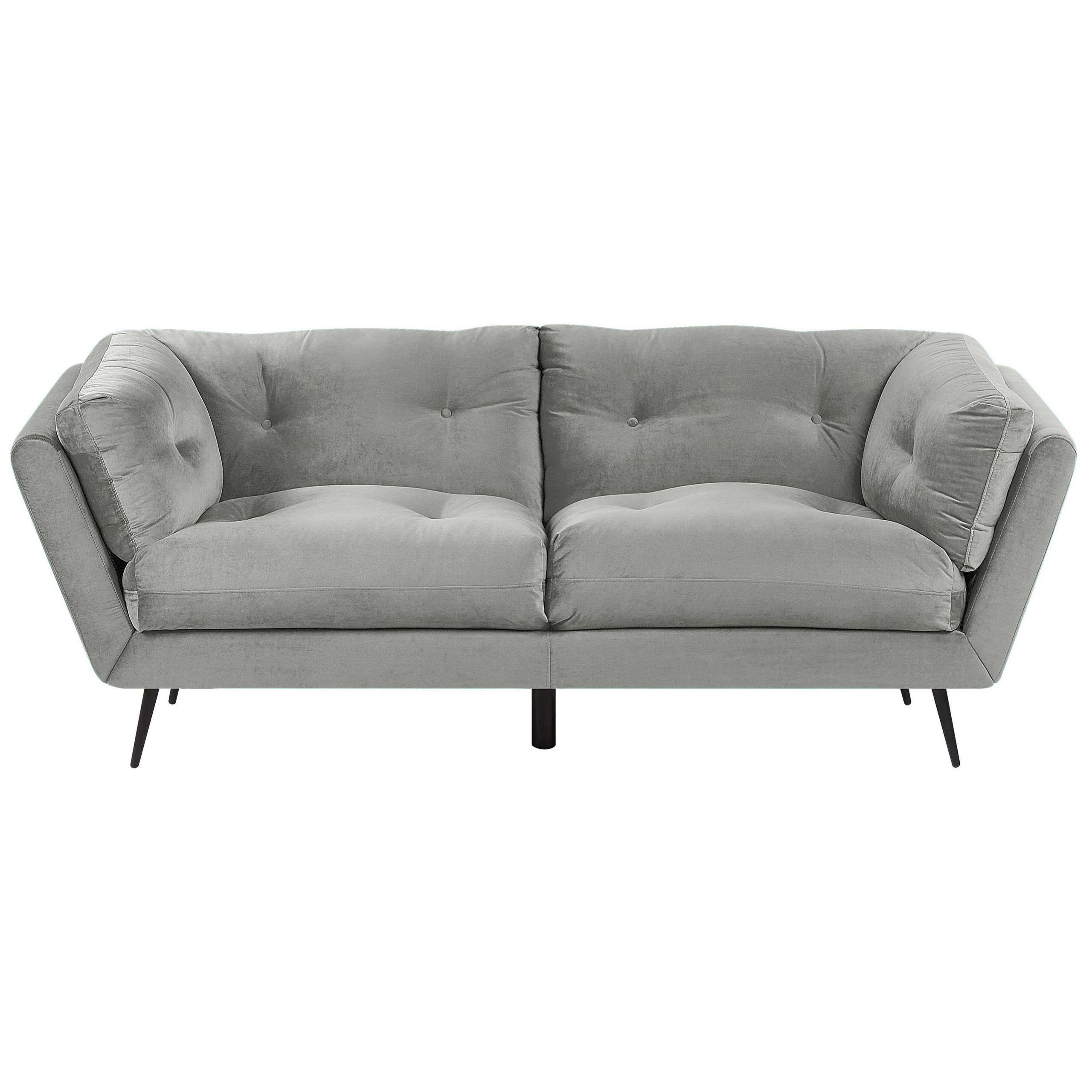 Sofa 3 personers LENVIK Velour Grå