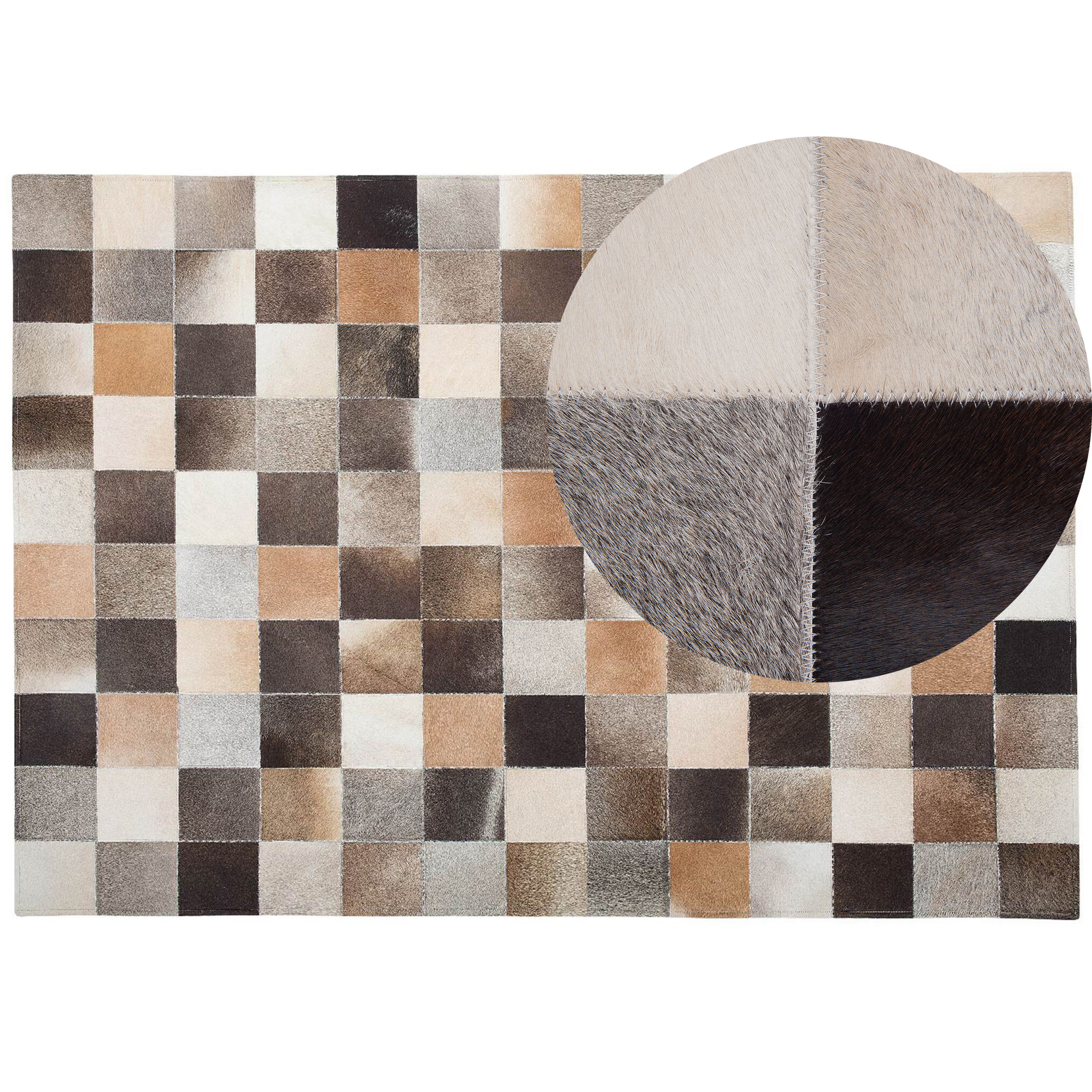 Gulvtæppe SOKE Multifarvet 160 x 230 cm Ægte læder