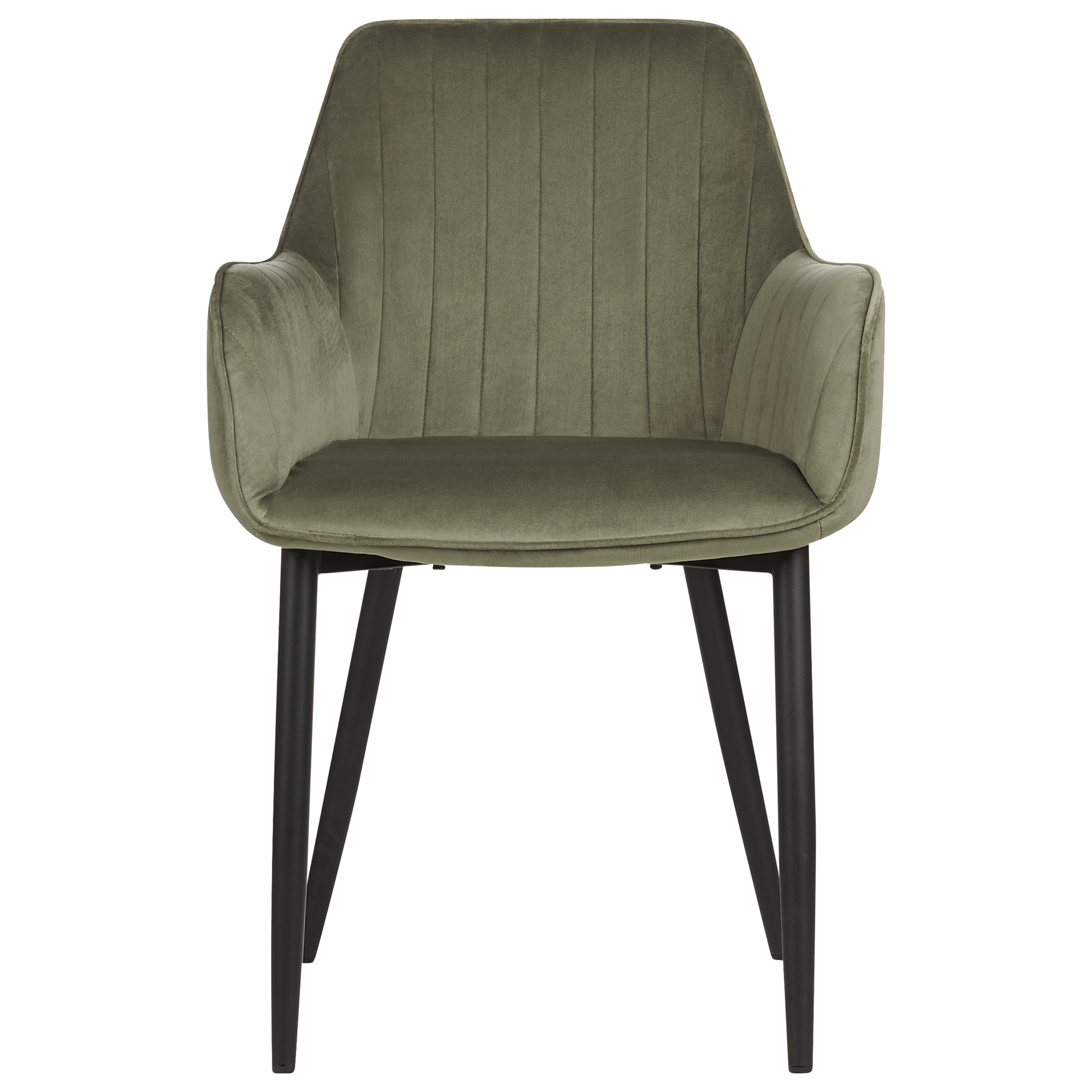 Sæt med 2 spisebordsstole WELLSTON Velour Olivengrøn