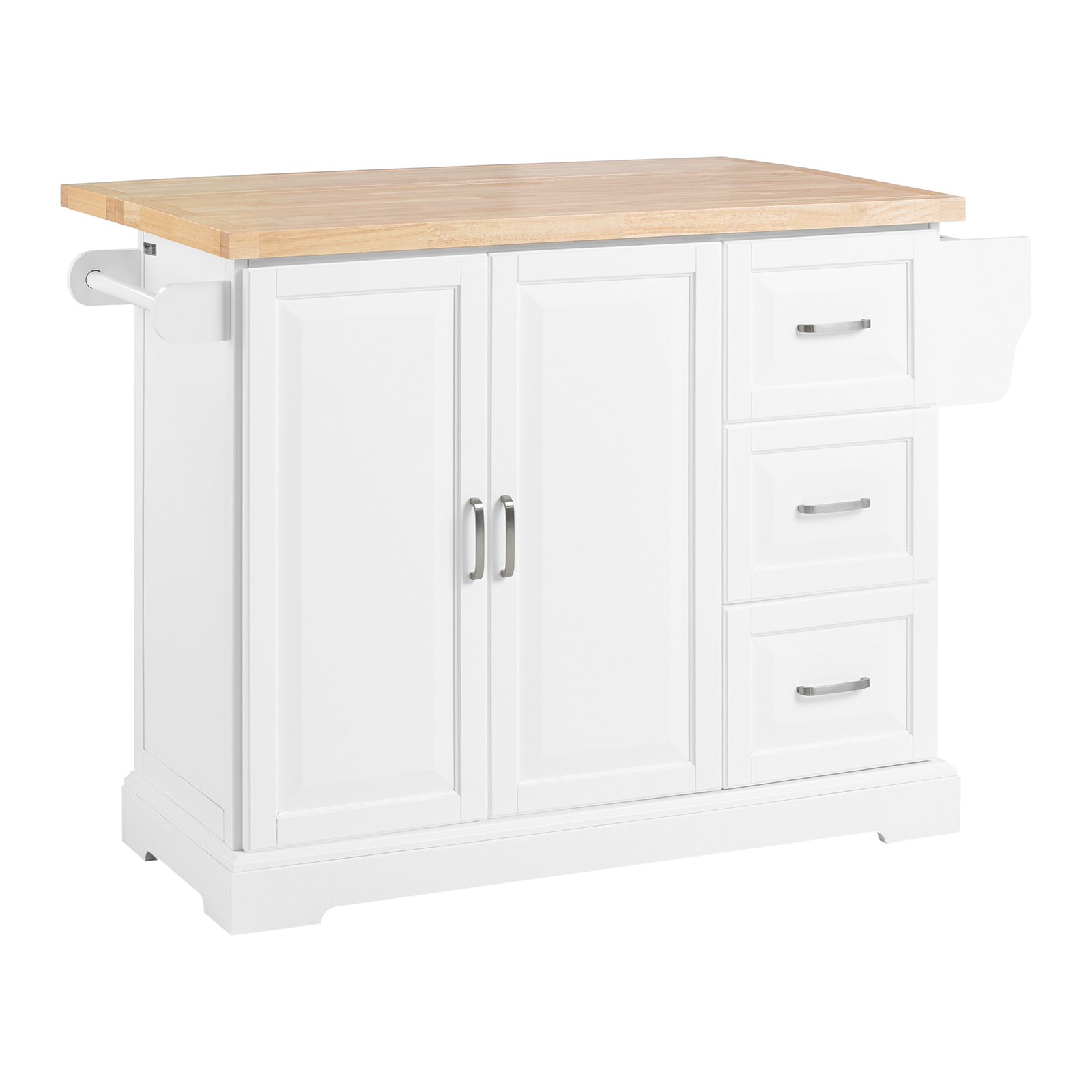Køkkenø med udtrækbar bordplade, hvid, 130.0x71.0x91.0 cm, FKW41-III-WN
