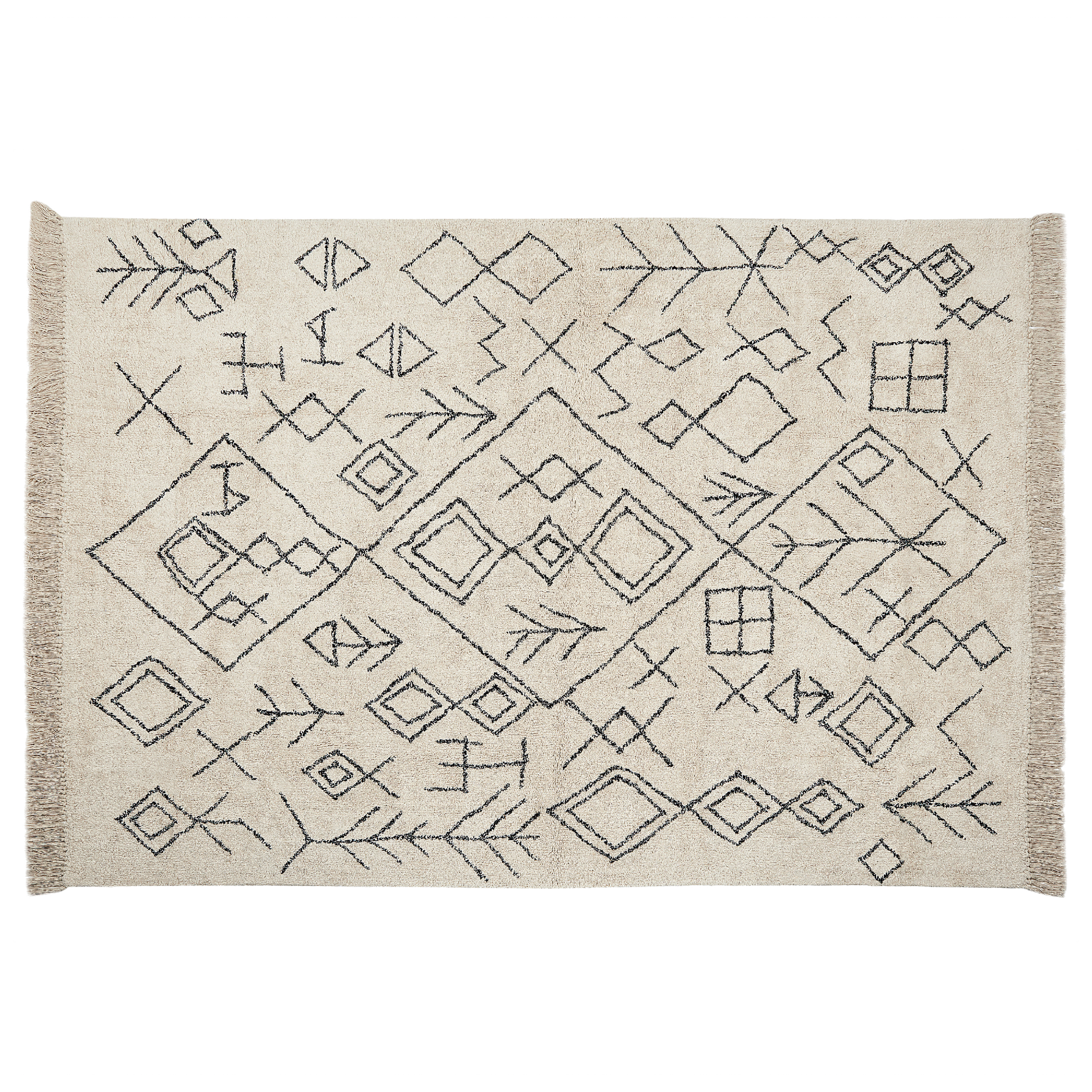 Gulvtæppe SOMEK Beige 160 x 230 cm Bomuld