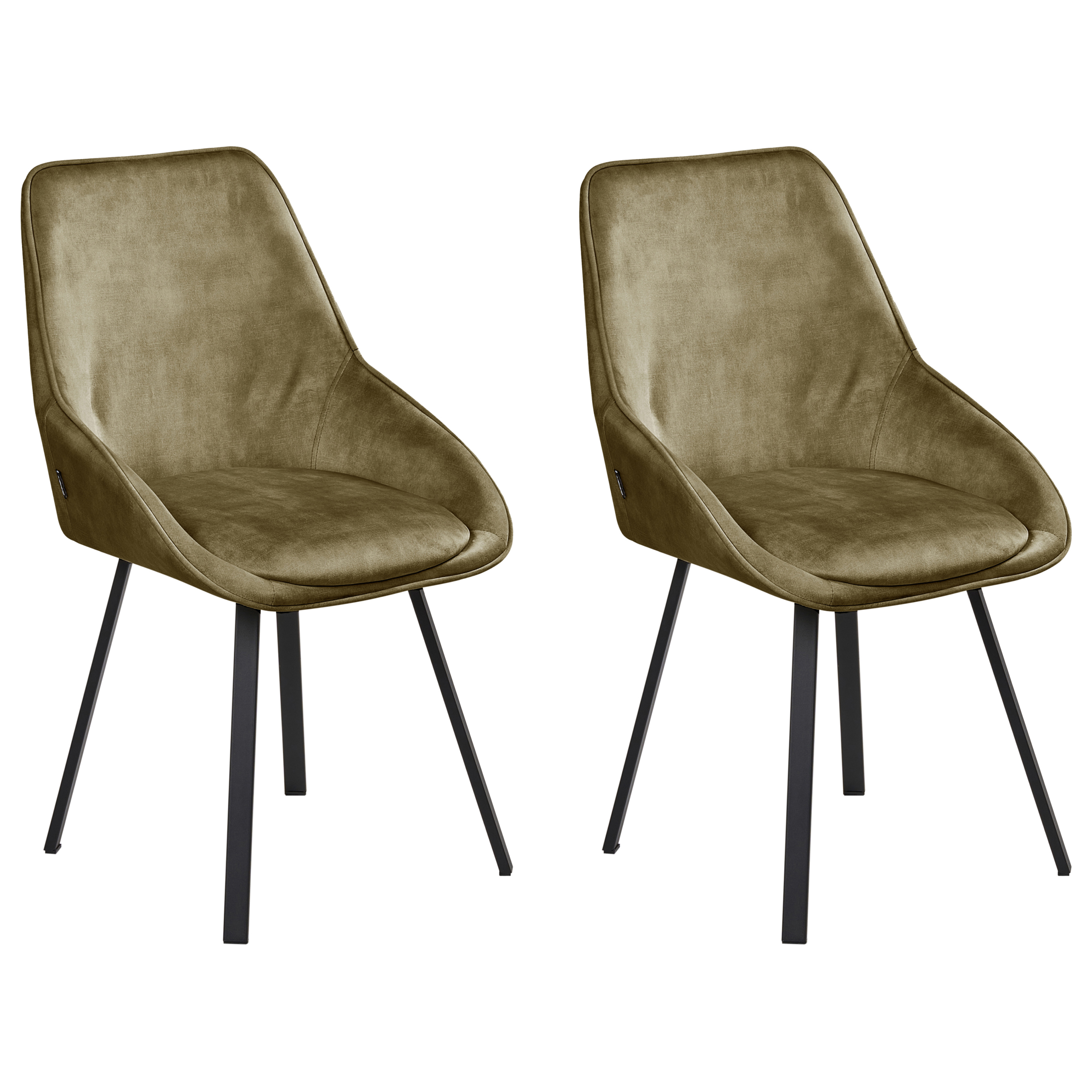 Sæt med 2 spisebordsstole TERLTON Velour Grøn