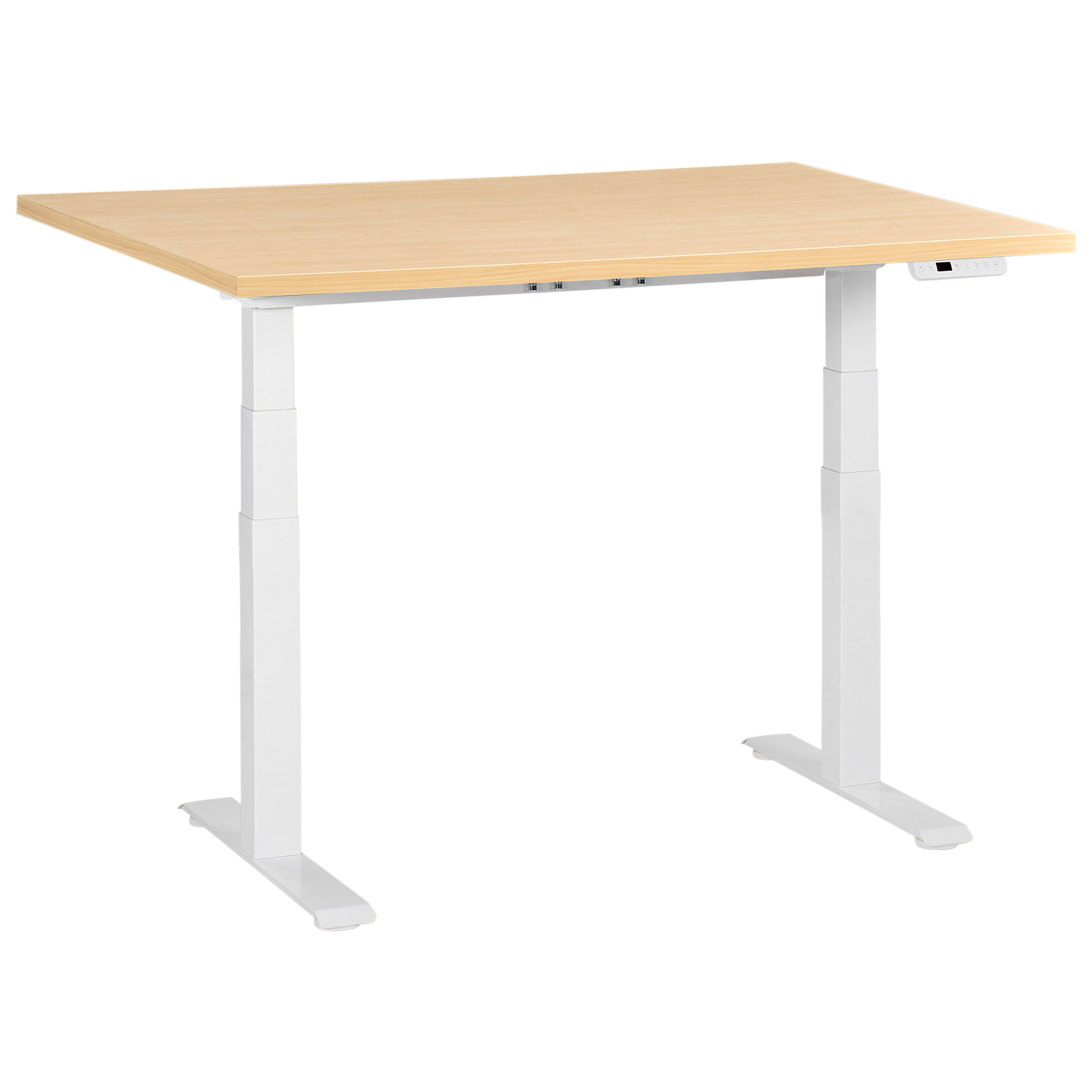 Elektrisk justerbart hæve sænkebord DESTINES 120 cm 72 cm Lysebrun/hvid