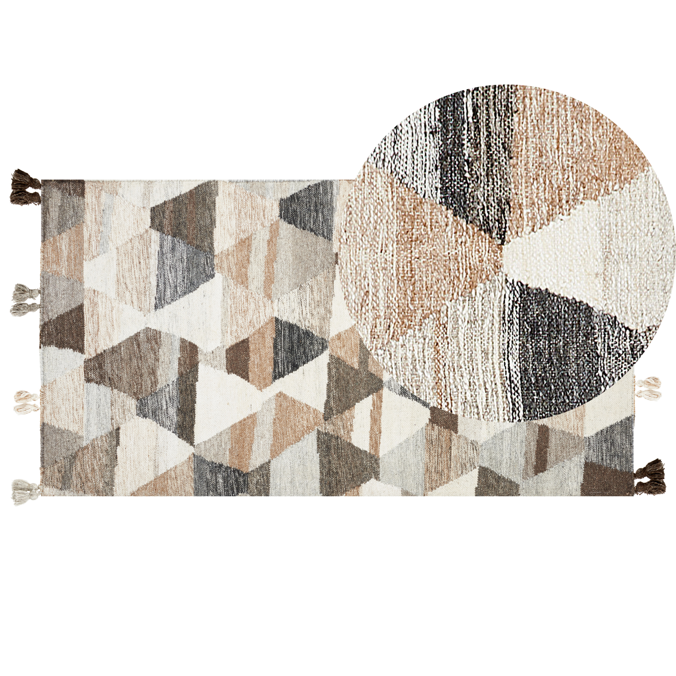 Gulvtæppe ARGAVAND Beige 80 x 150 cm Kelim Uld