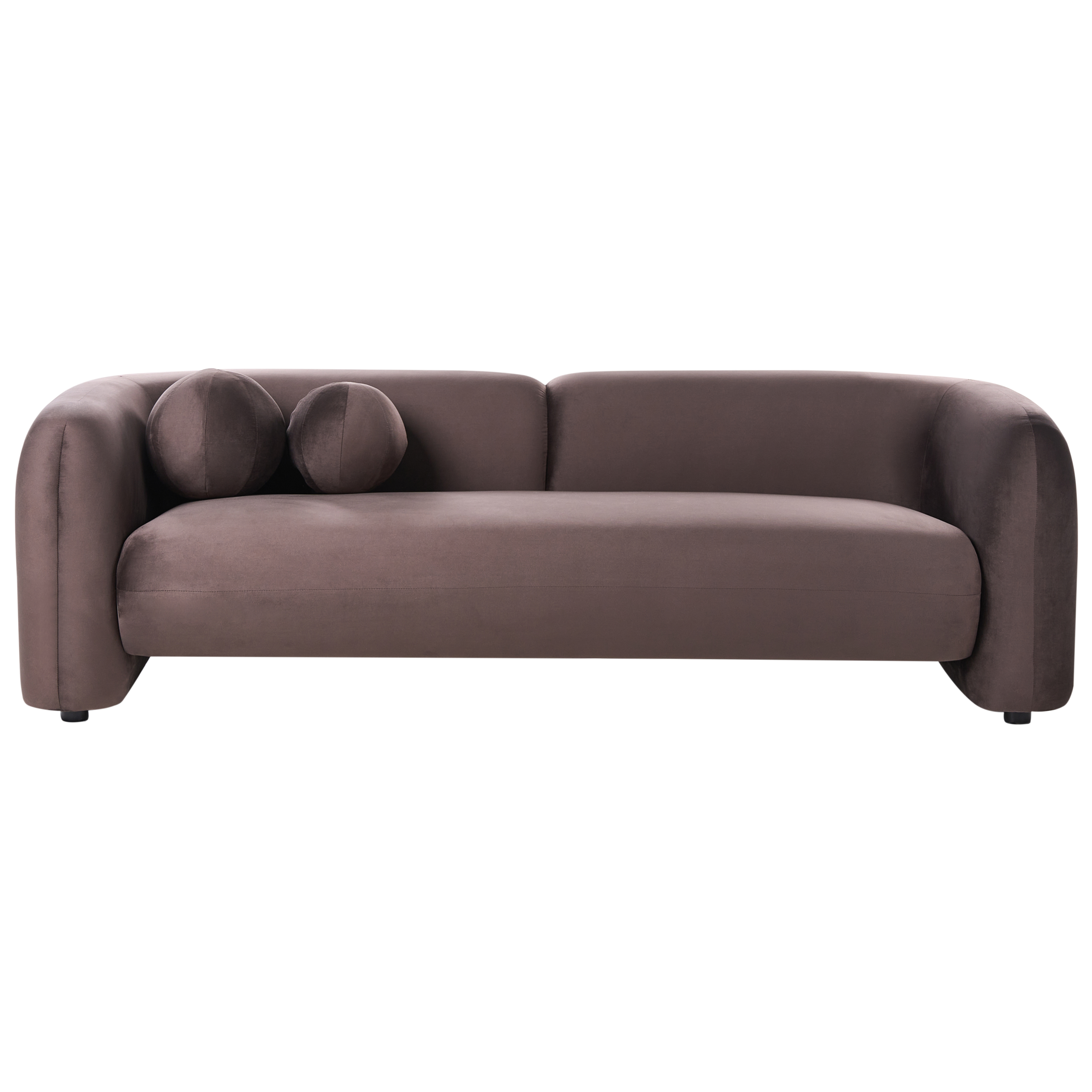 Sofa 3 personers LEIREN Velour Mørkebrun