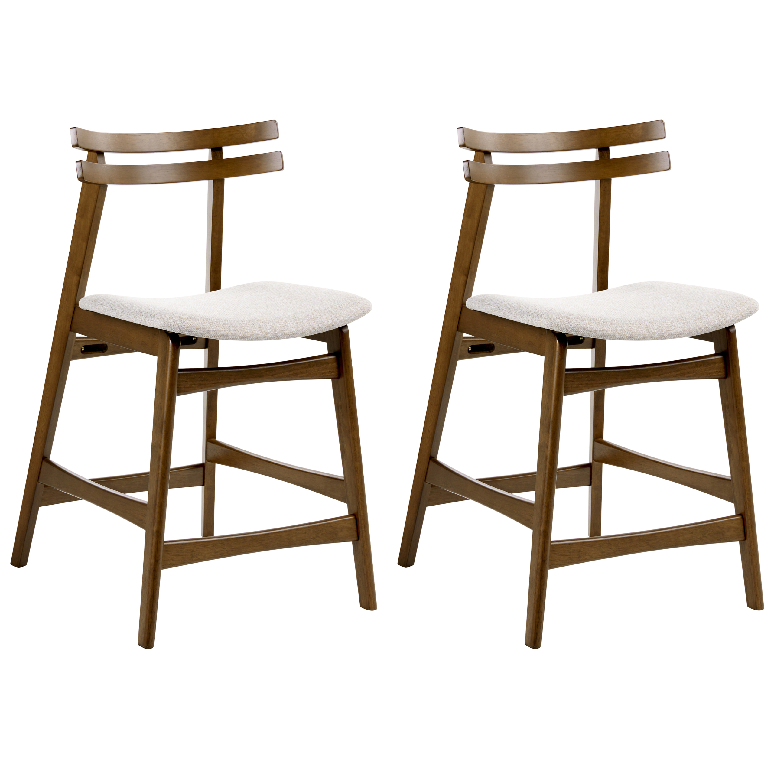 Sæt med 2 barstole CYNTHIANA Træ Brun/lys beige