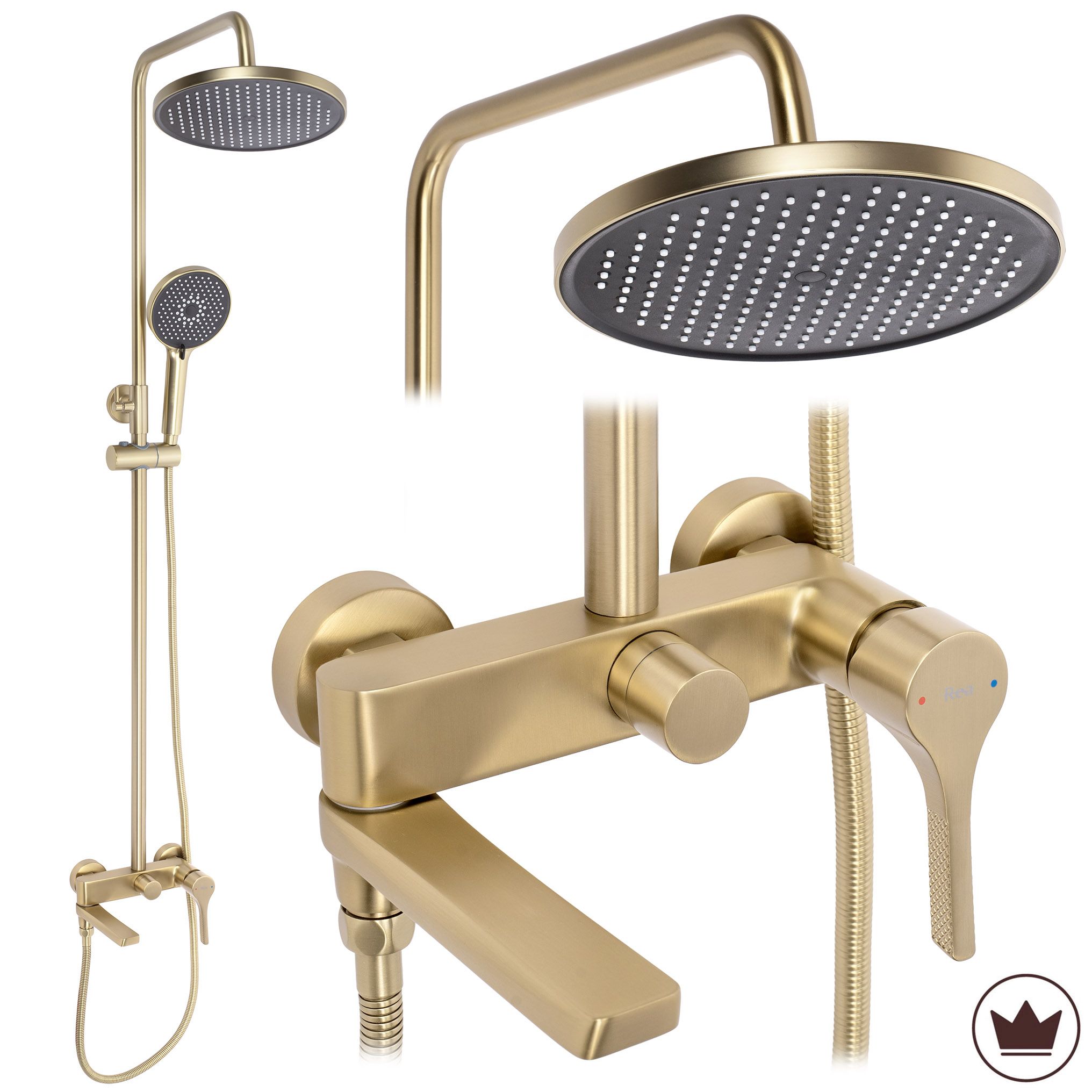 REA Premium brusesæt Maxim , Børstet guld, 24,5x24,5x134cm
