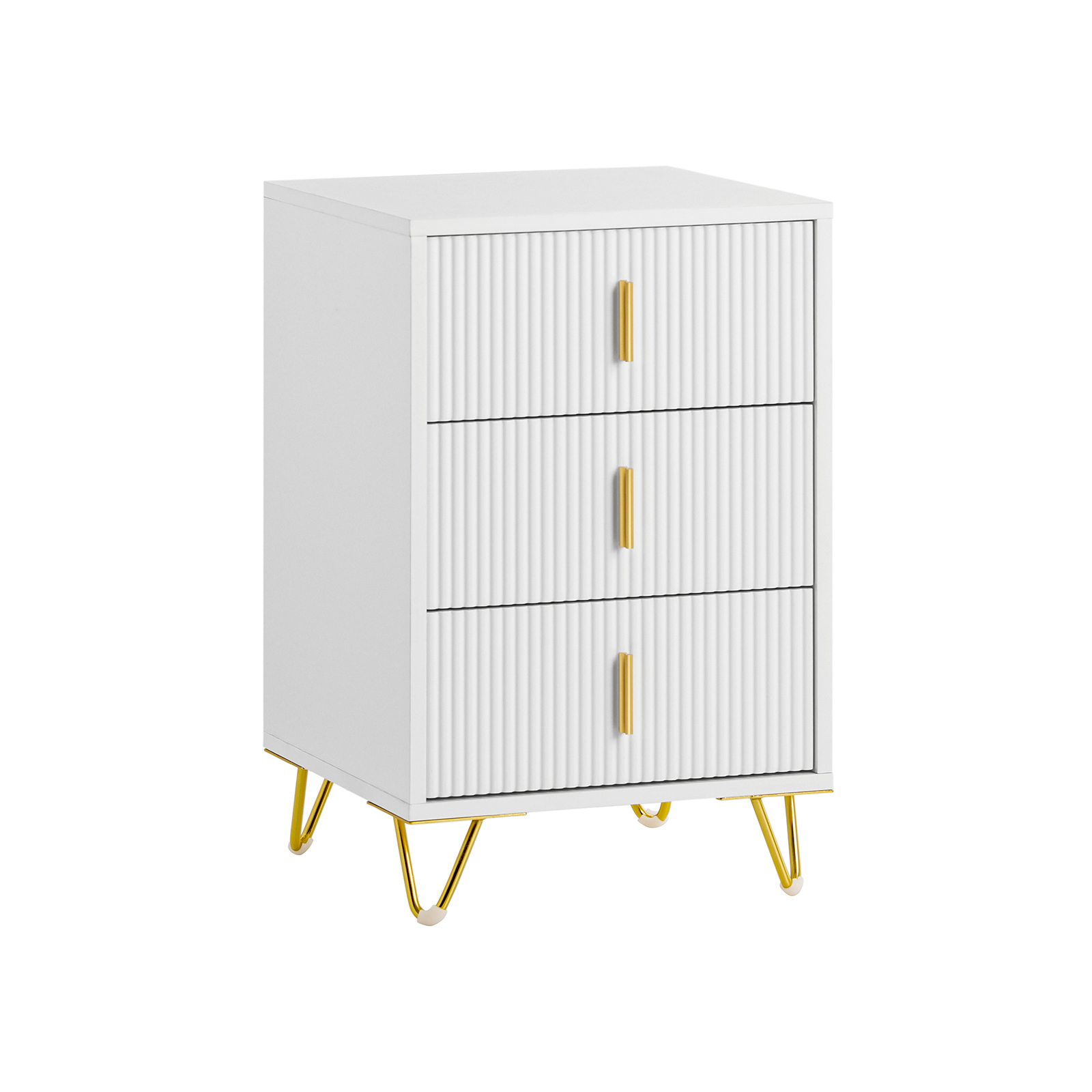 Nattbord med 3 skuffer, hvid, 30.5x30.5x50 cm, FBT115-L-Wx2