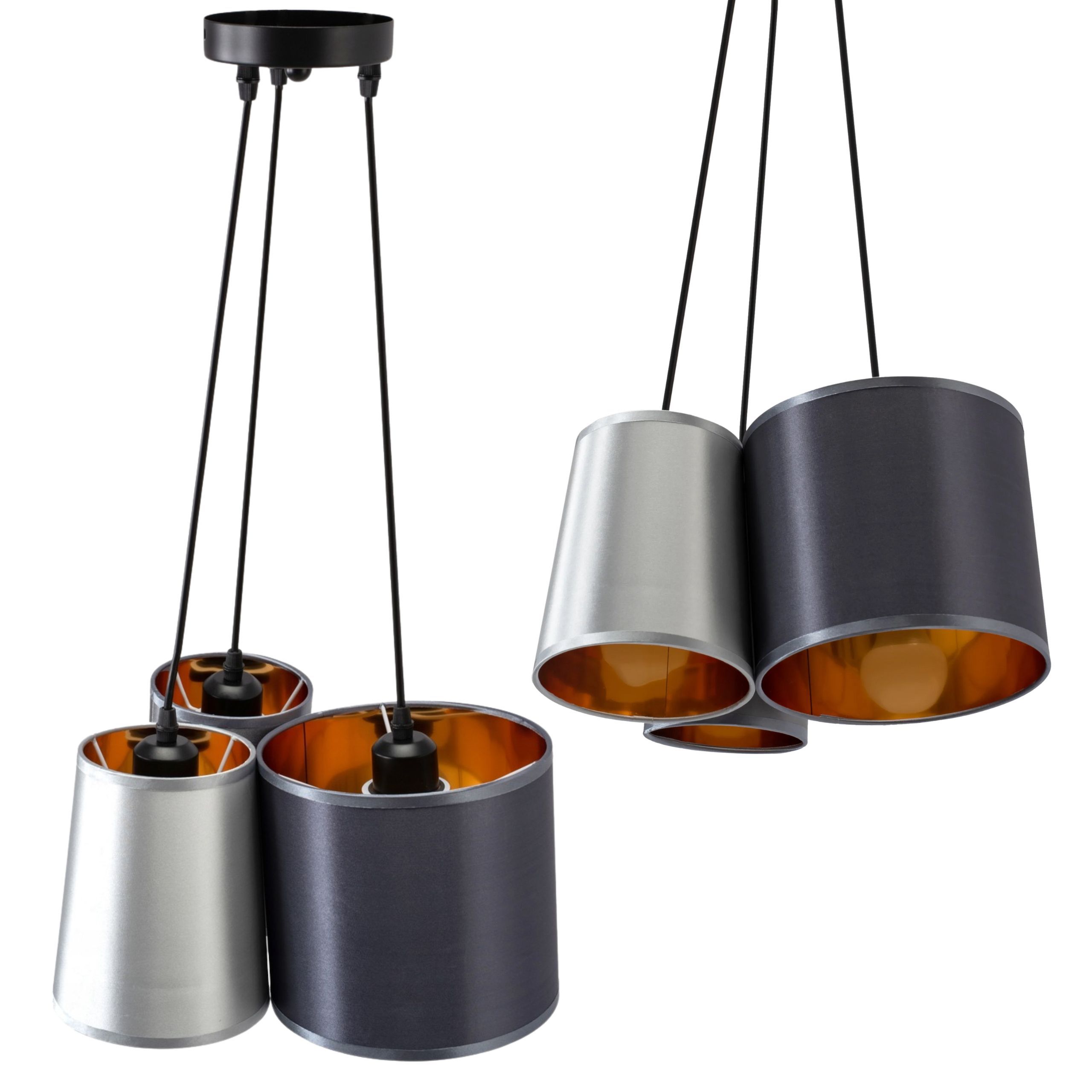 TOOLIGHT hængende loftlampe APP971-3CP Grå/Guld 108x12x18cm