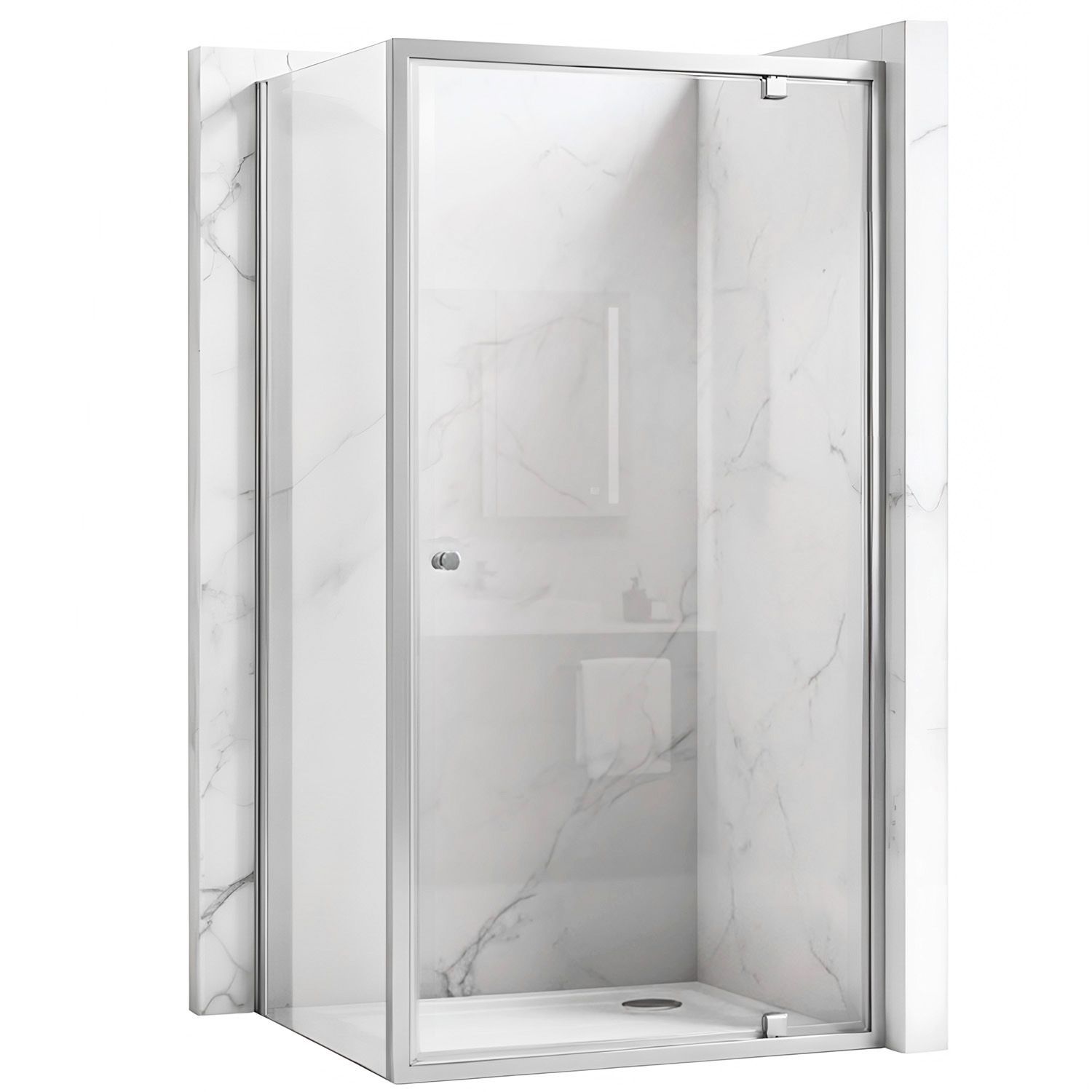 REA hjørnebrusekabine Primo Swing 90x80 Krom, 90x80x190cm