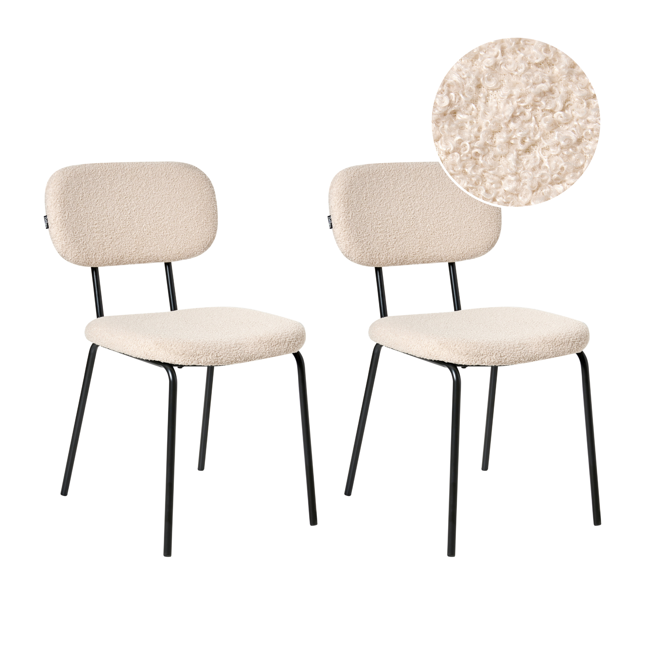 Sæt med 2 stole ADAIR Boucle Beige