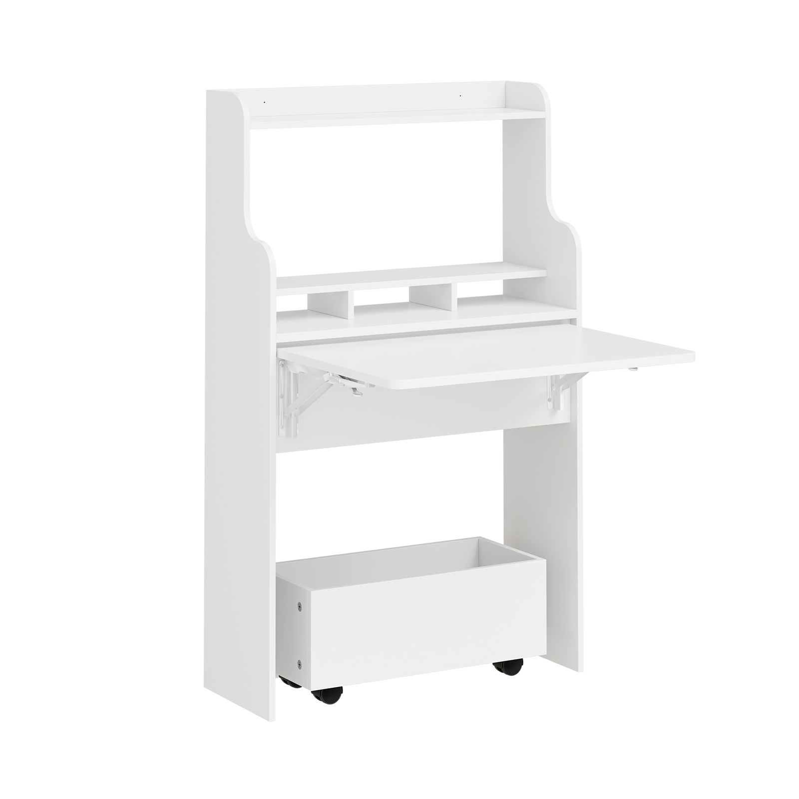 Skrivebord med udtrækkelig bordplade hvid 61.5x25x100.6 cm FWT105-II-W