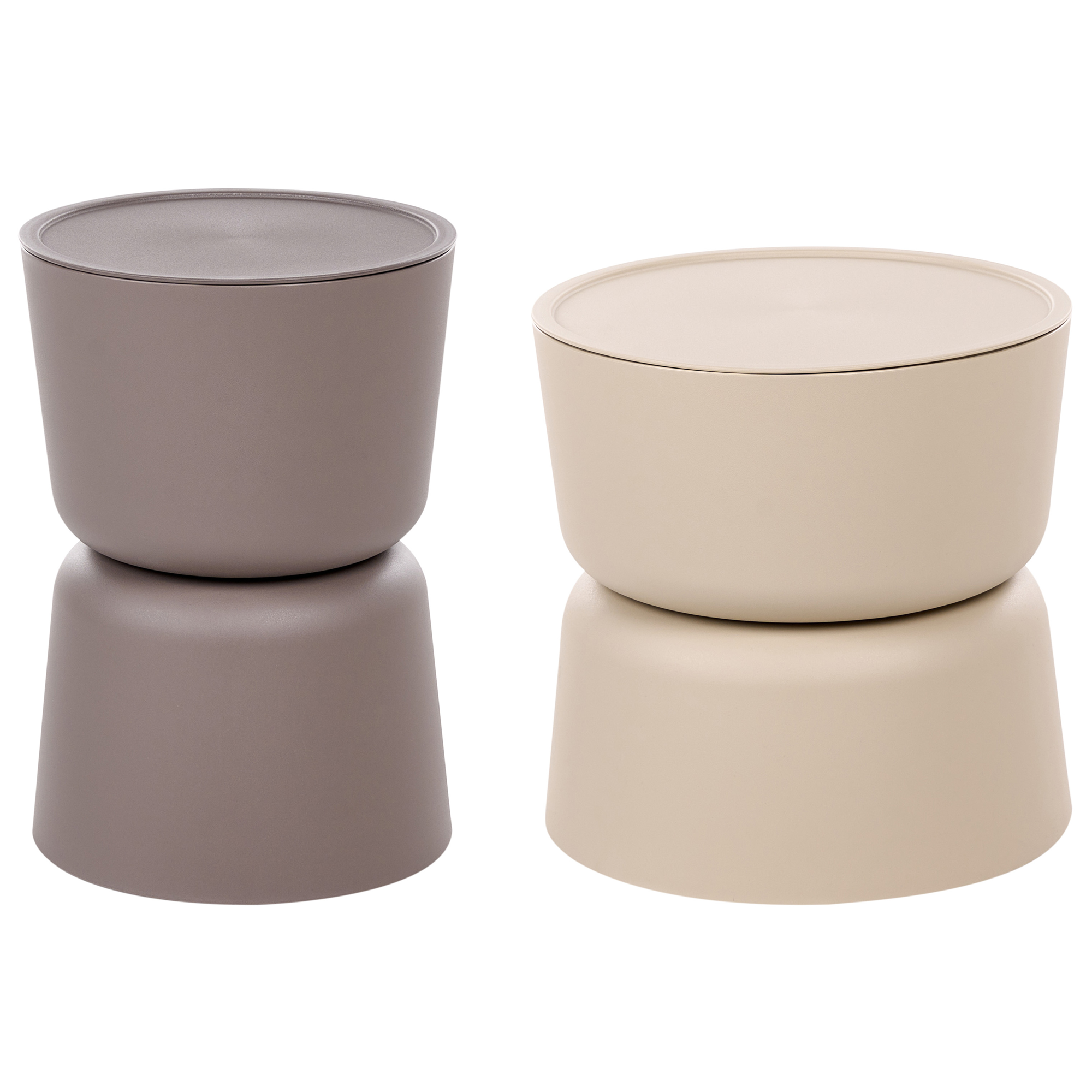Sæt med 2 sideborde ATACAMA 32/40 cm 32/40 cm Brun Beige