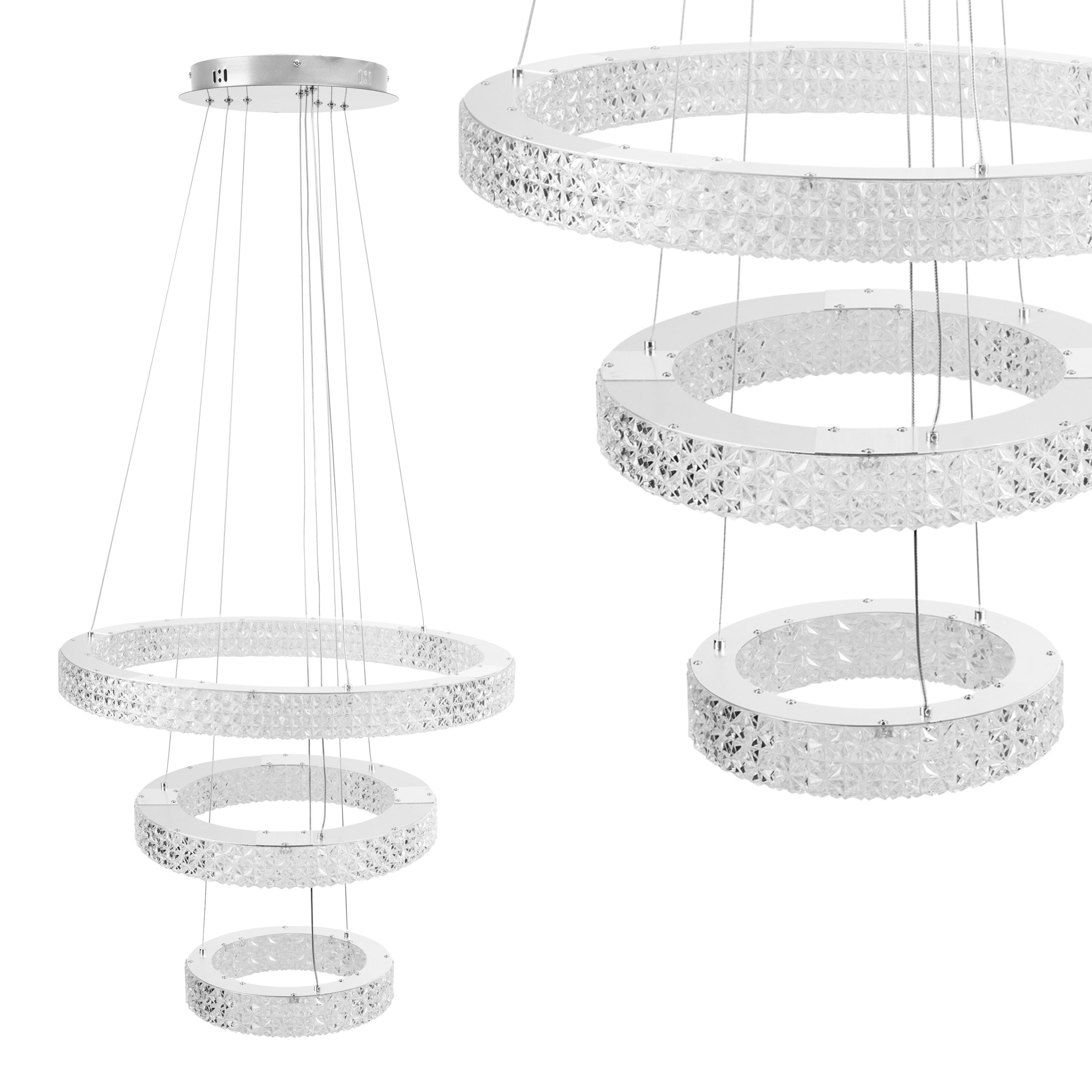 TOOLIGHT hængende loftlampe MS008-CP LED Krom 60x60x90cm
