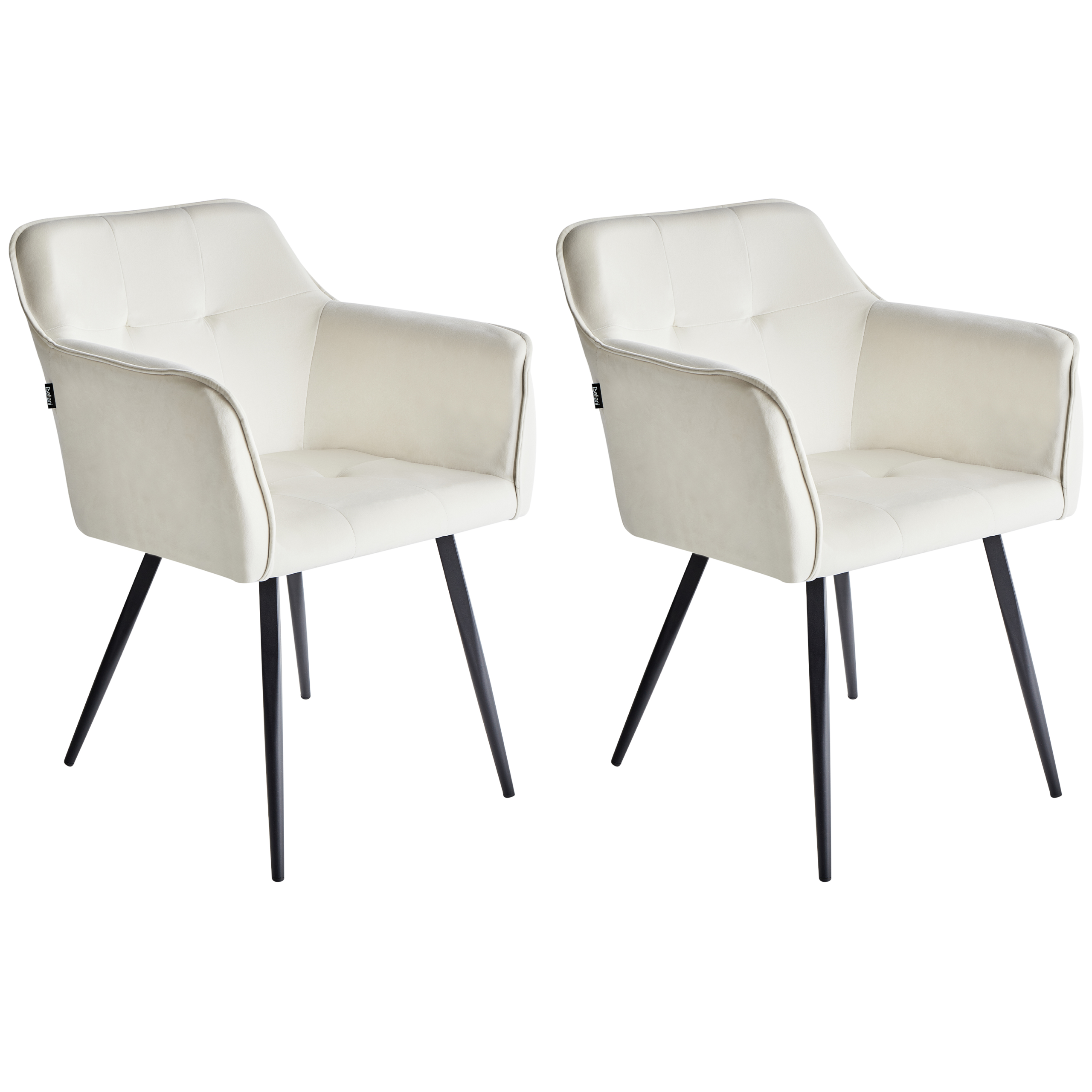 Sæt med 2 spisebordsstole JASMIN Velour Lys Beige