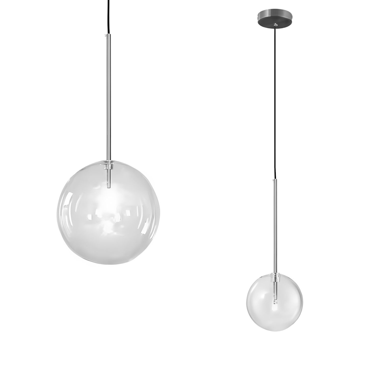 TOOLIGHT hængende loftlampe APP1685-1CP 20CM Sort/Krom 16,5x20x16,5cm