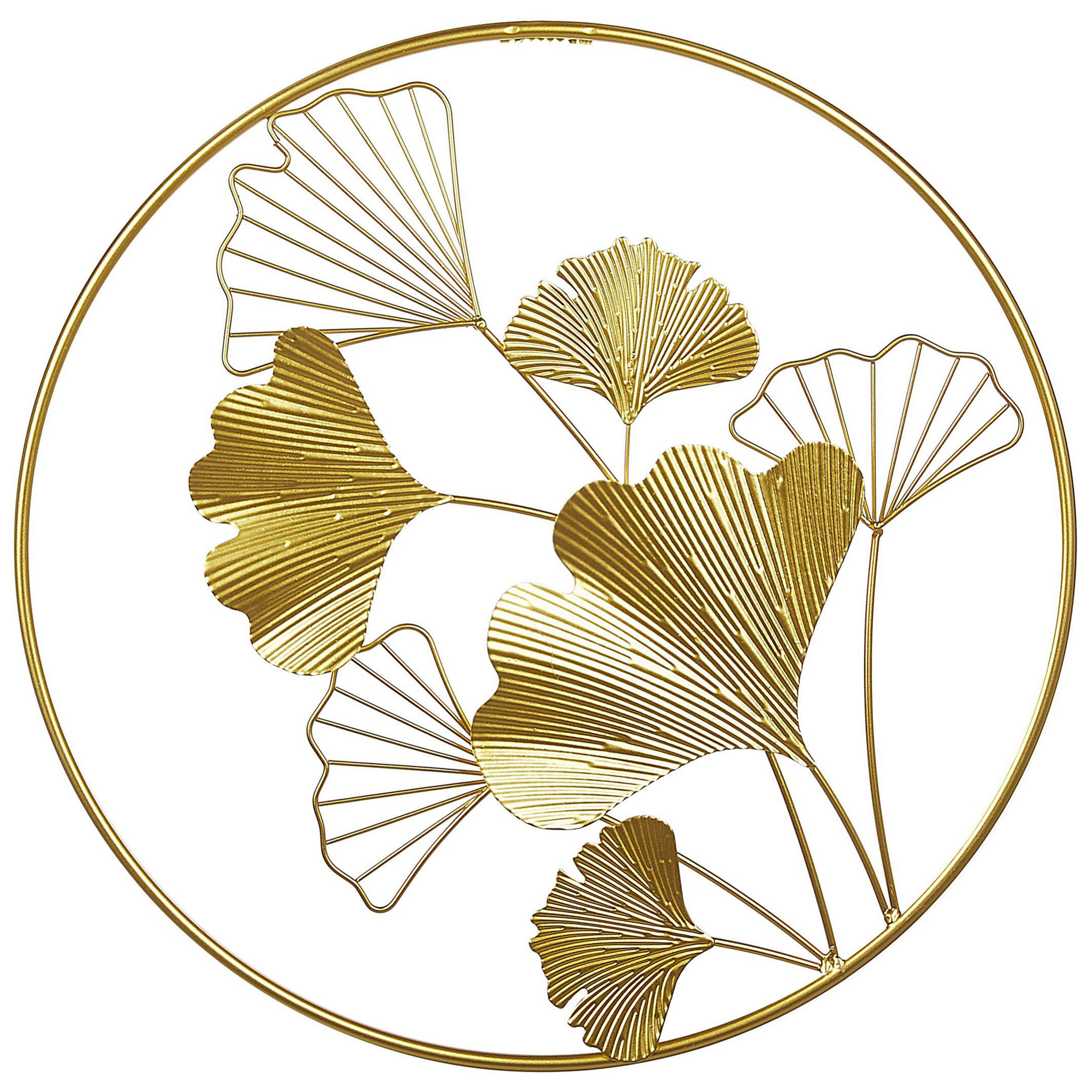 Vægdekoration Blomst BISMUTH 45 cm Metal Guld