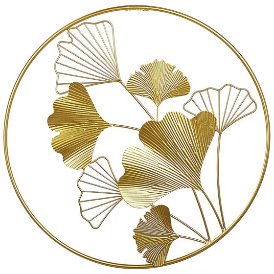 Vægdekoration Blomst BISMUTH 45 cm Metal Guld