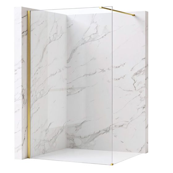 REA brusevæg Flexi Transparent 90 Børstet guld, 120x90x195cm