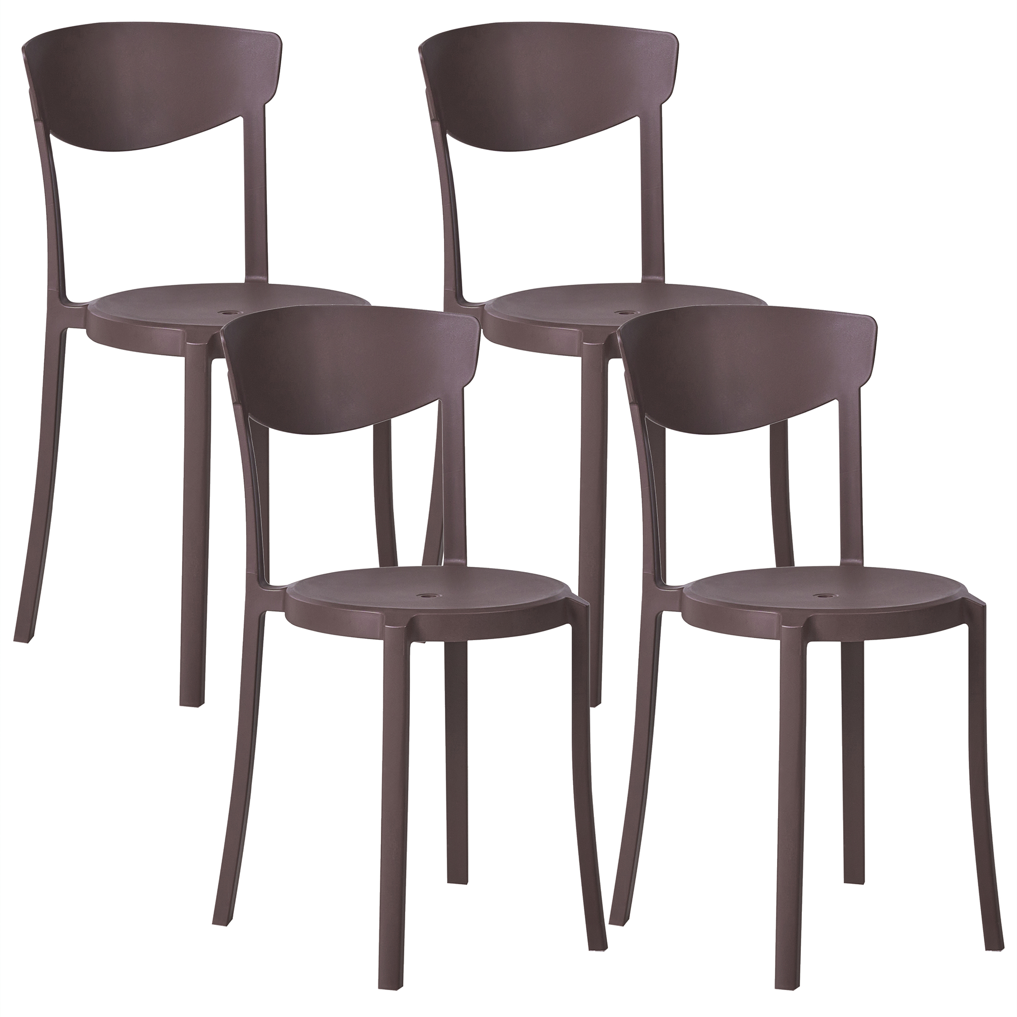 Sæt af 4 havestole VIESTE Brun