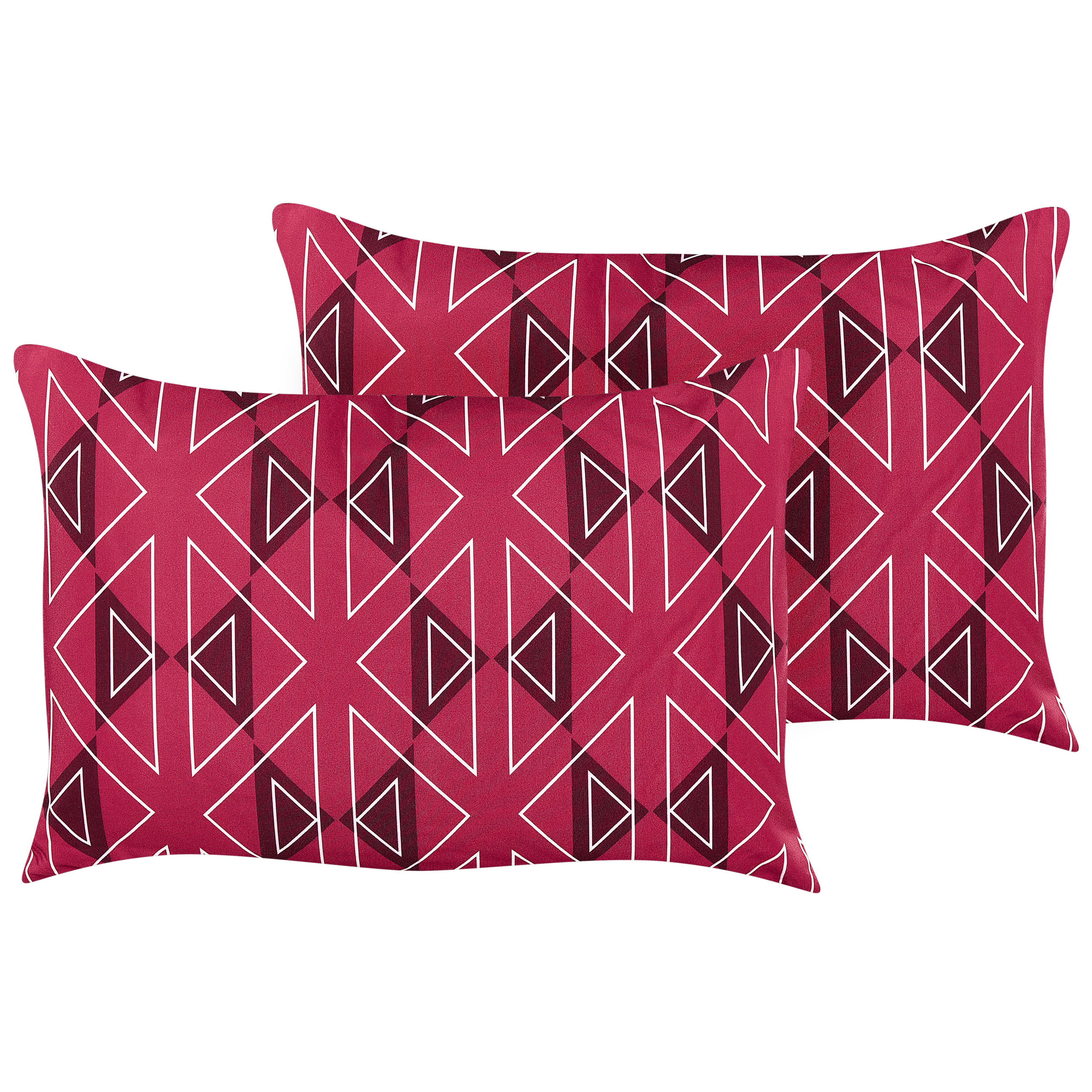 Sæt af 2 havehynder MEZZANO Geometrisk mønster 40 x 60 cm Fuchsia