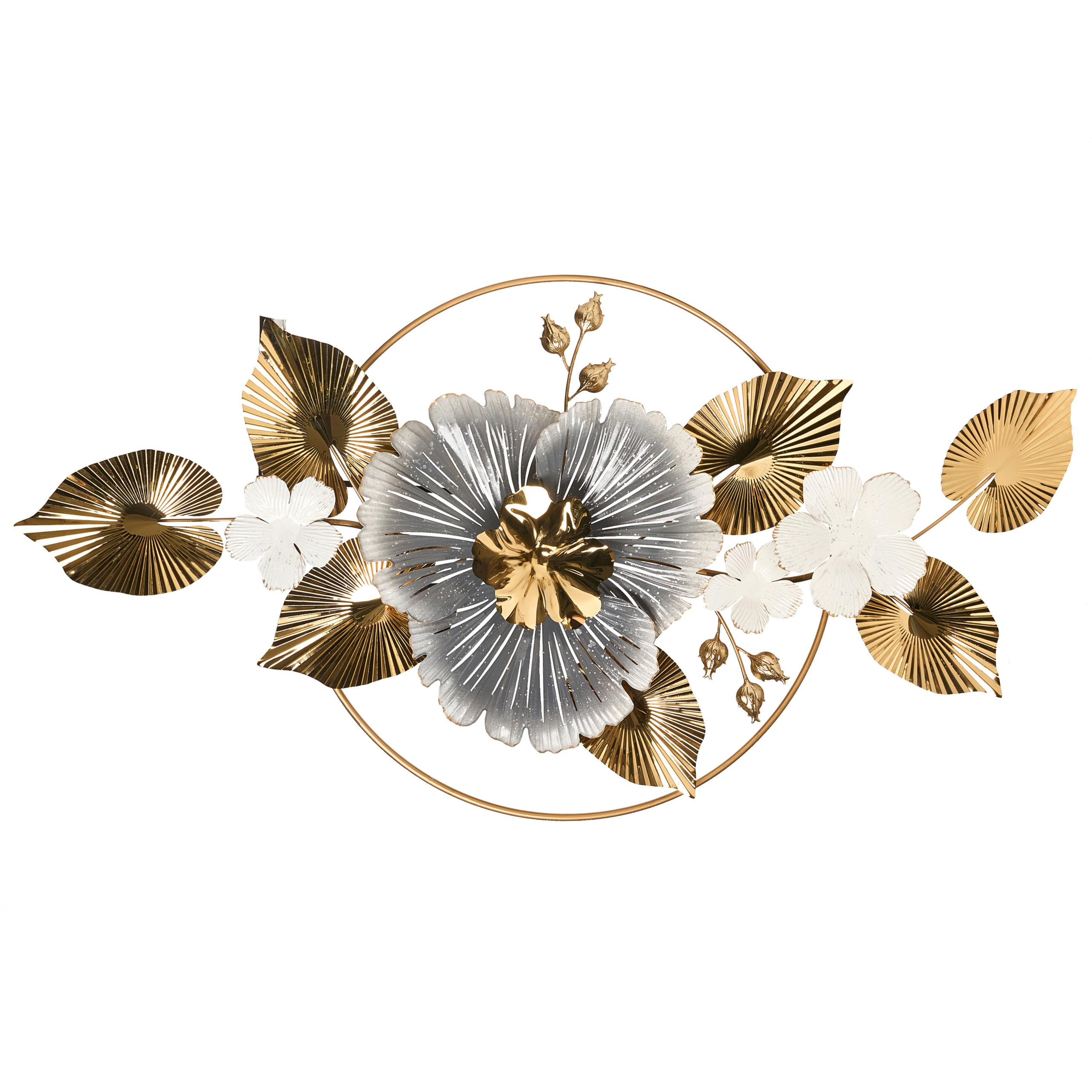 Vægdekoration Blomst TERBIUM 56 cm Metal Guld