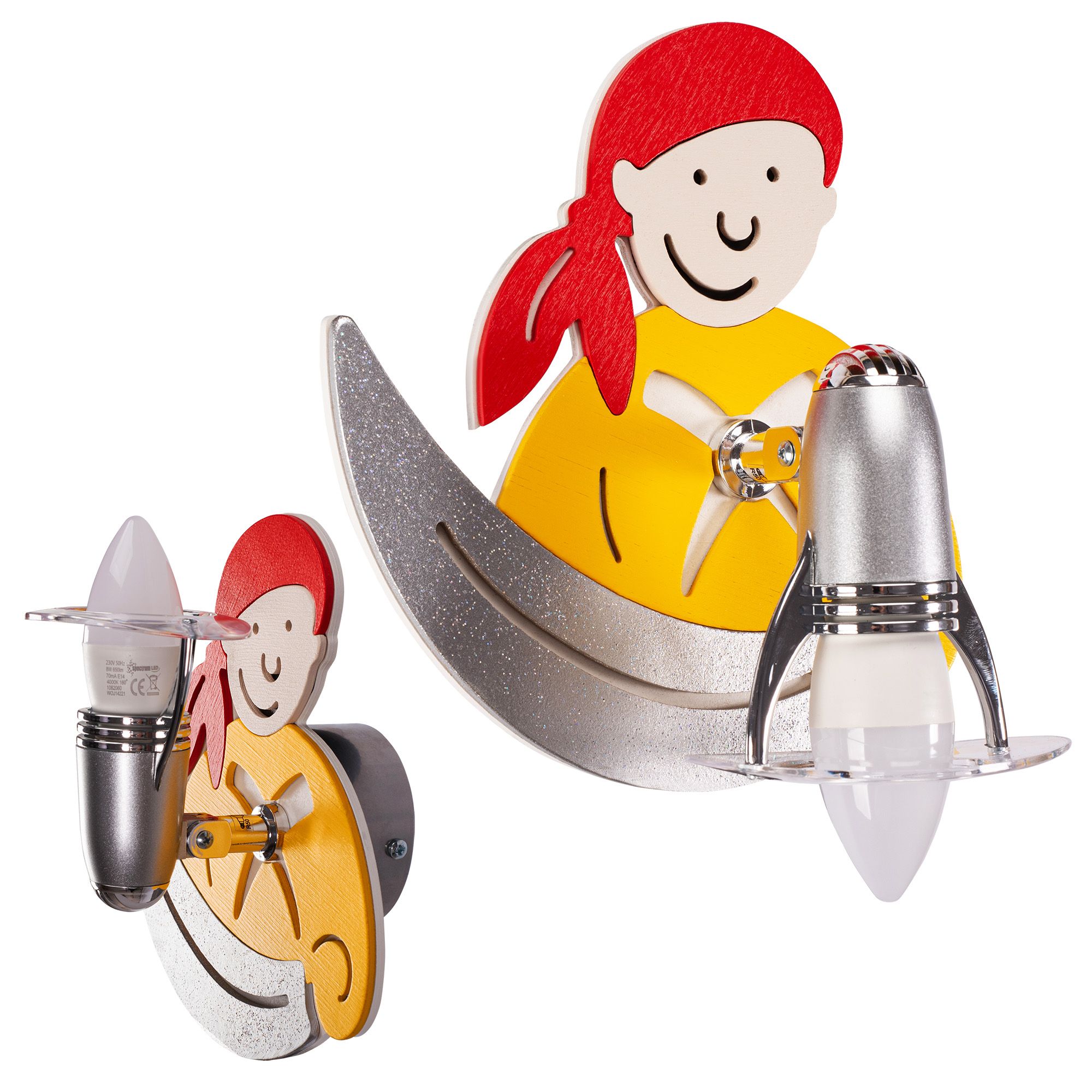 TOOLIGHT væglampe PIRATE YELLOW 4717 Gul 14x20x21,5cm