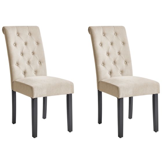 Sæt med 2 spisebordsstole VELVA Lys Beige