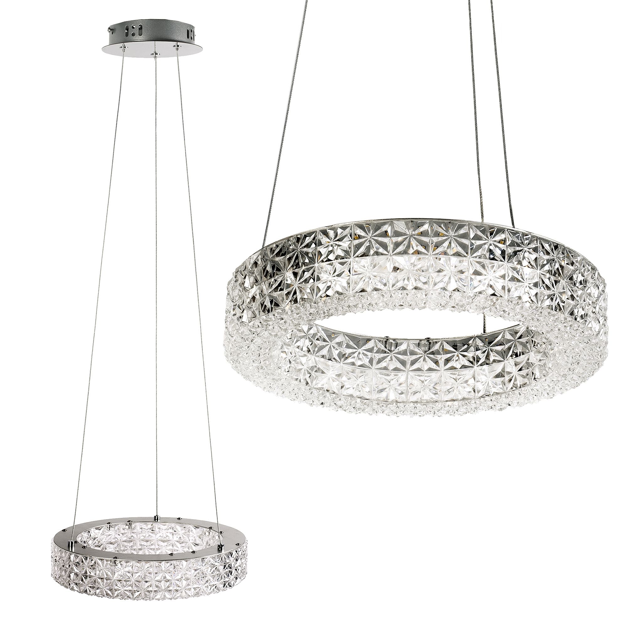 TOOLIGHT hængende loftlampe LED MS003-CP 28CM Krom 28x28x5cm