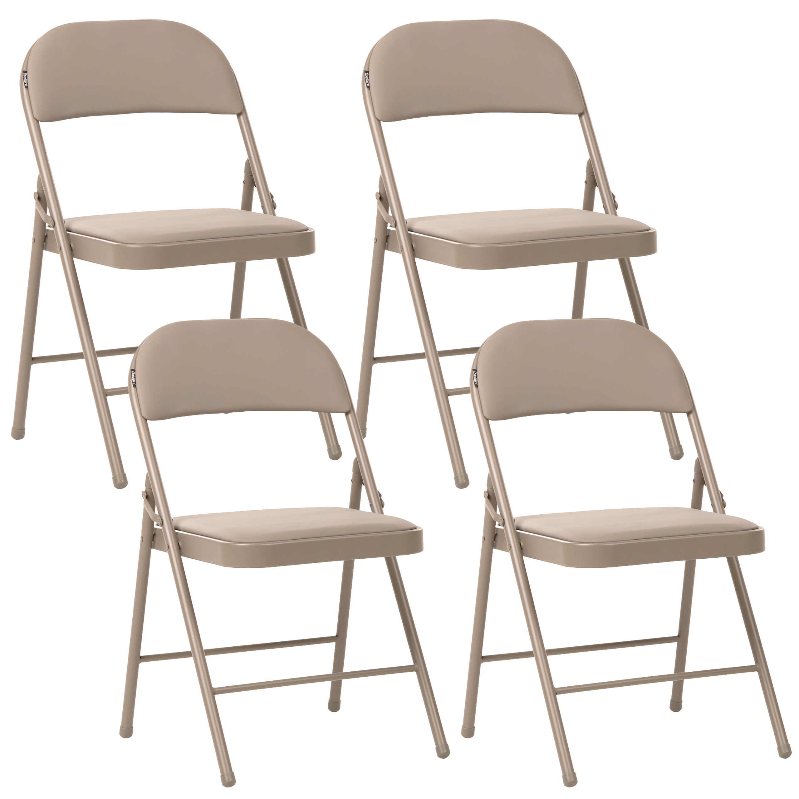 Sæt af 4 klapstole SHASTA Metal Beige