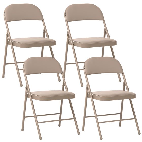 Sæt af 4 klapstole SHASTA Metal Beige