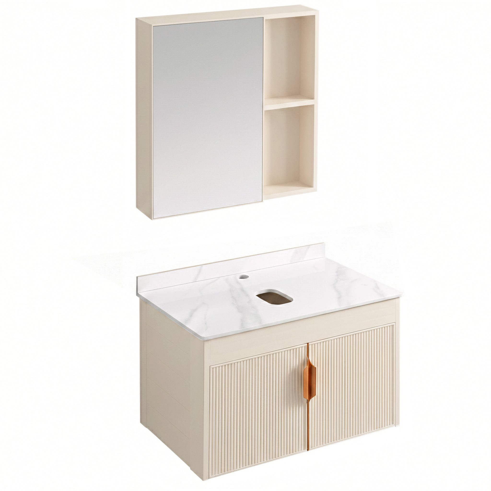 REA badeværelsesmøbelsæt med bordplade TOP AA147 MODO Beige, 48x60xcm
