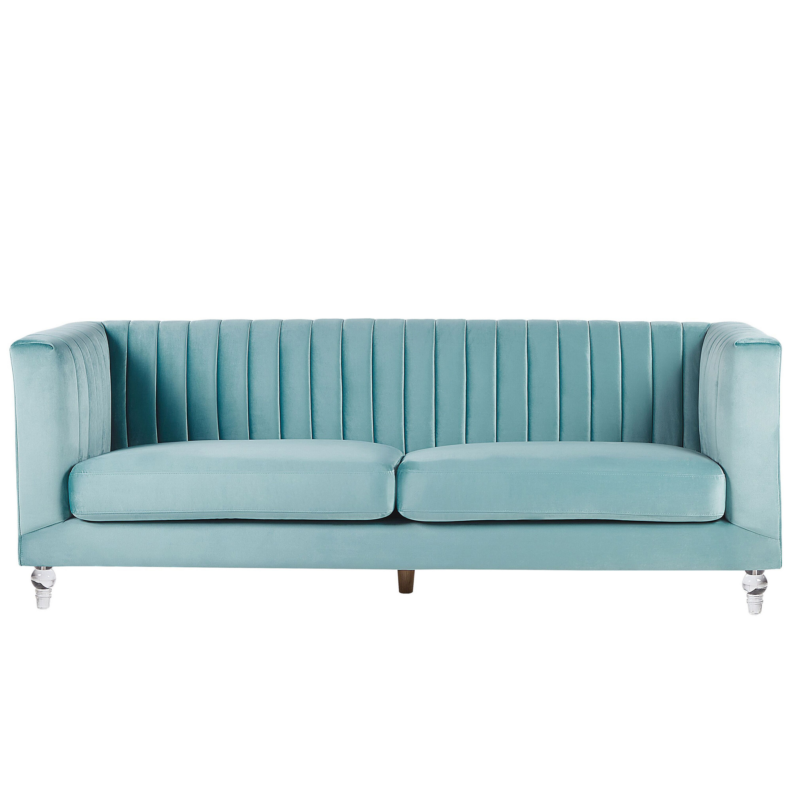 Sofa 3 personers ARVIKA Velour Himmelblå