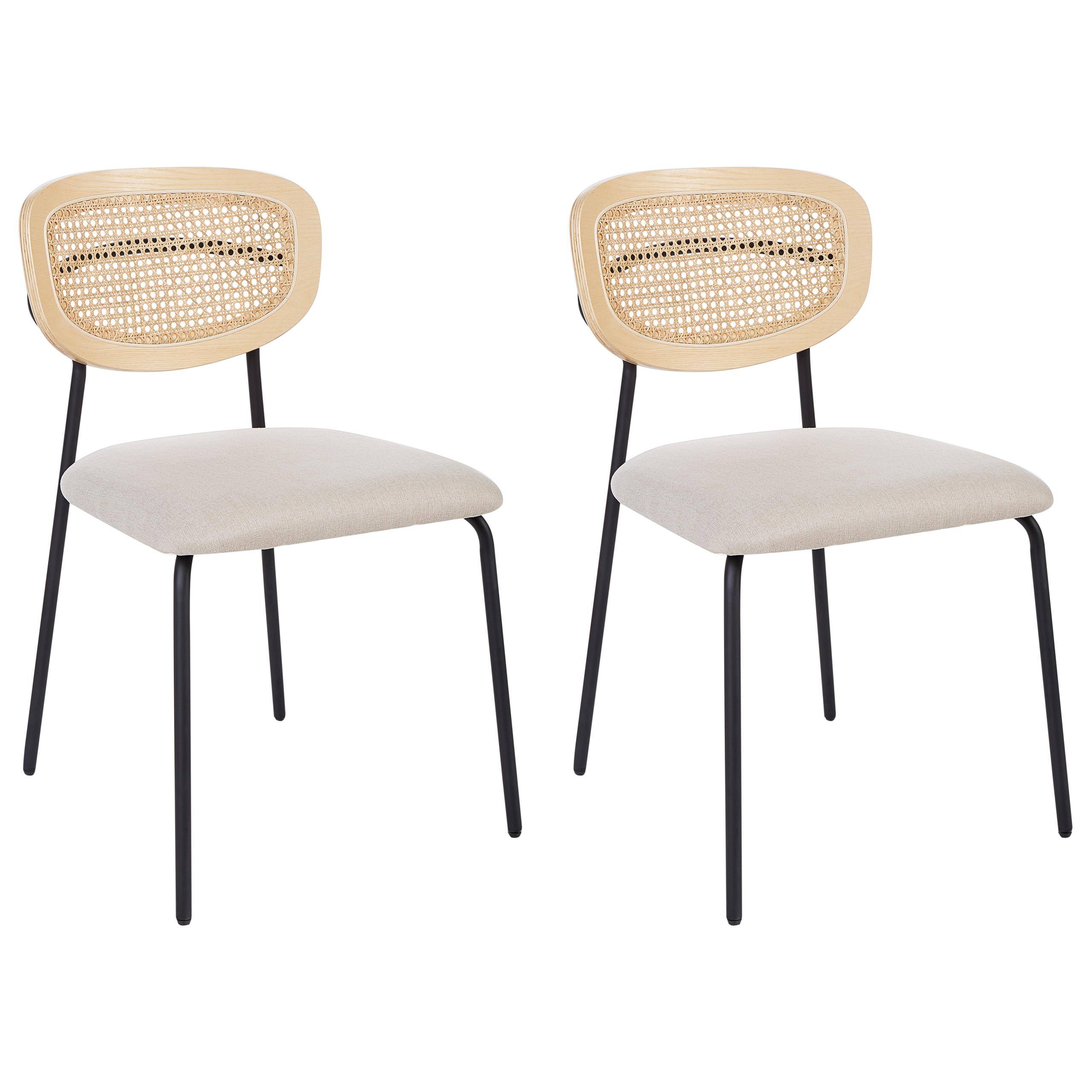 Sæt med 2 spisebordsstole MAYETTA Metal Lys Beige
