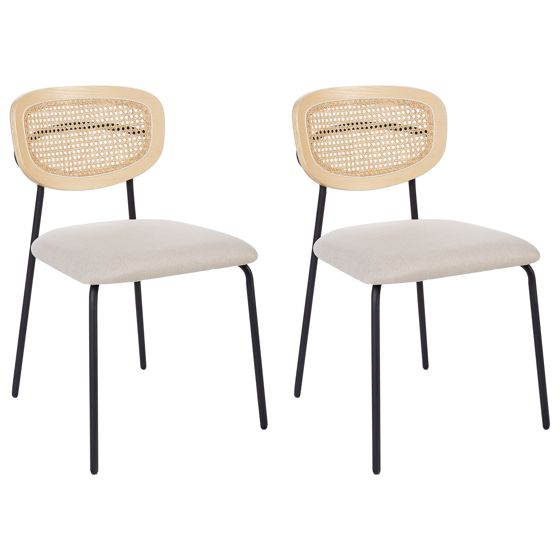 Sæt med 2 spisebordsstole MAYETTA Metal Lys Beige