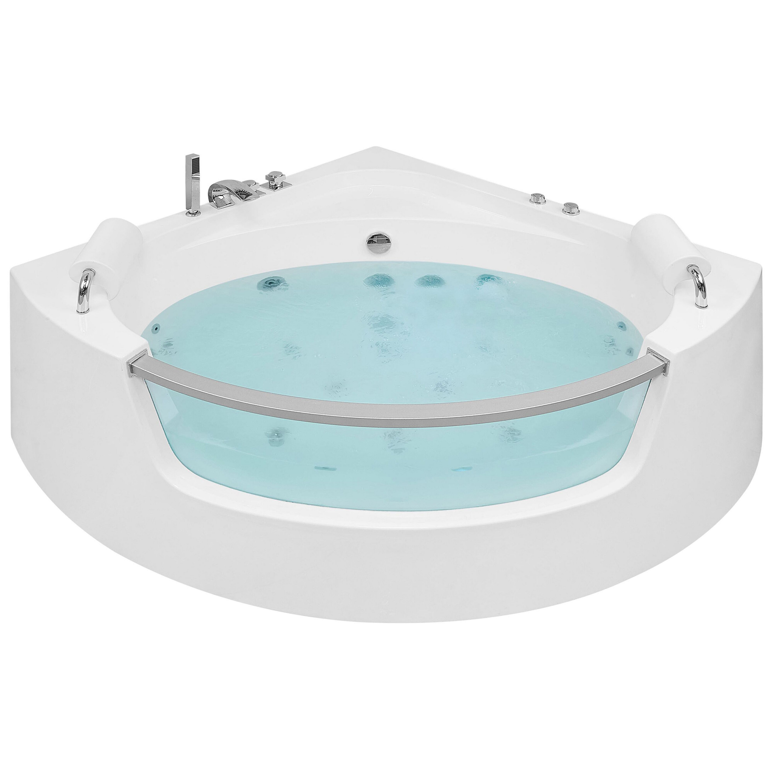 Hjørne-boblebad med LED MANGLE 187 x 136 cm Hvid