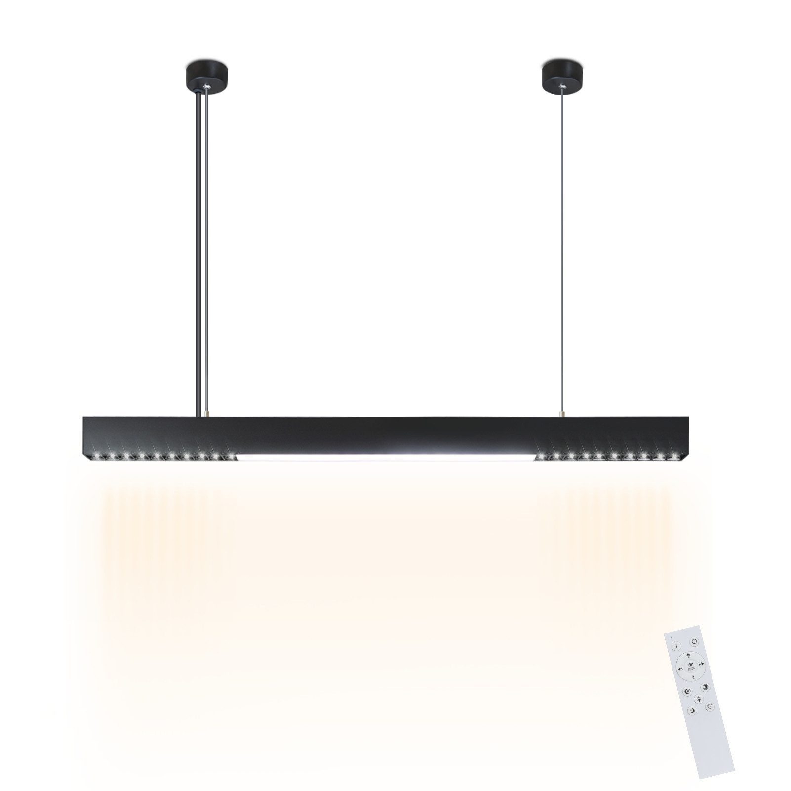 NETTLIFE Dæmpbar pendellampe til spisebord, 100 cm, sort, LED-design, med fjernbetjening