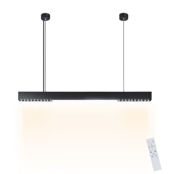 NETTLIFE Dæmpbar pendellampe til spisebord, 100 cm, sort, LED-design, med fjernbetjening