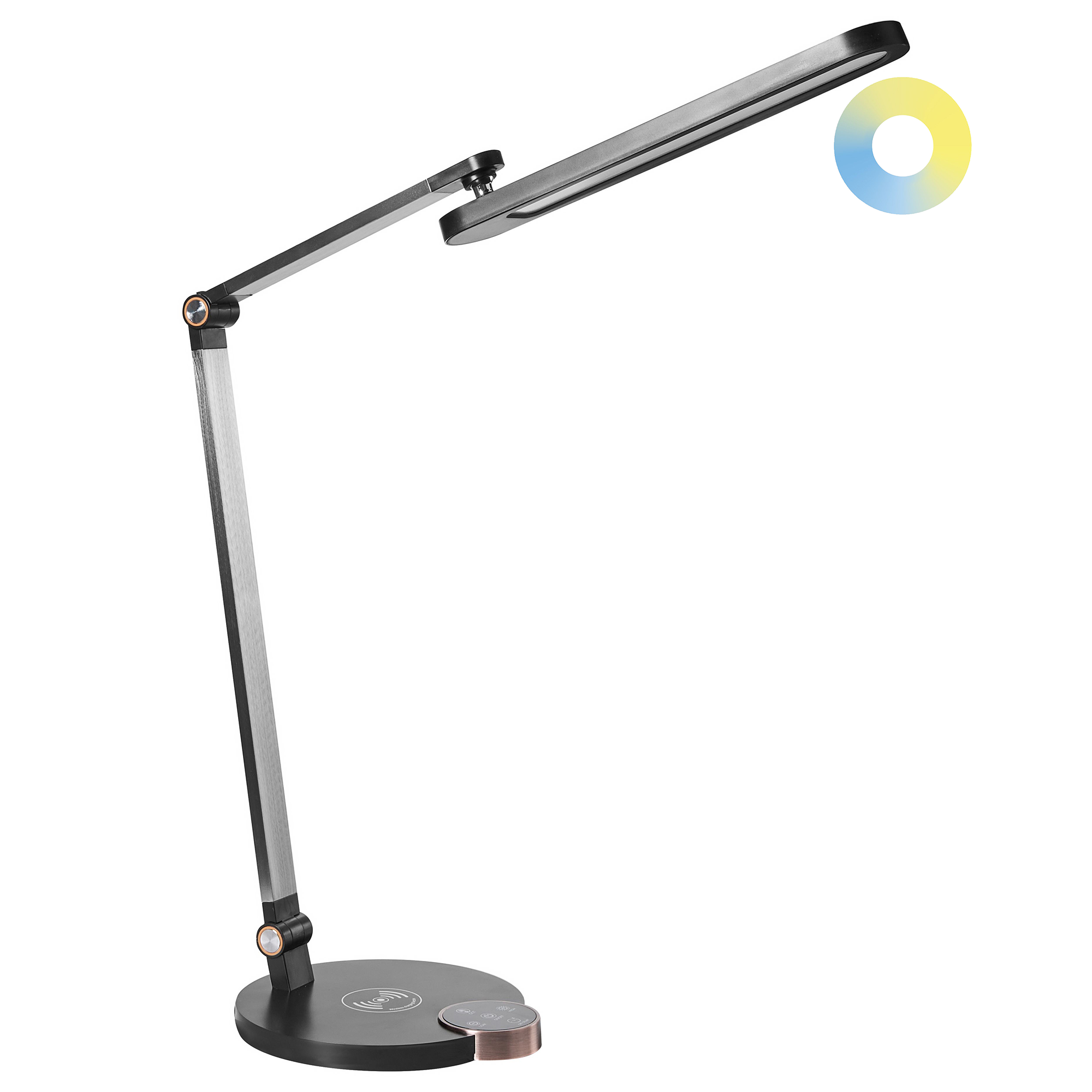 LED skrivebordslampe CAROY Med trådløs oplader Sort